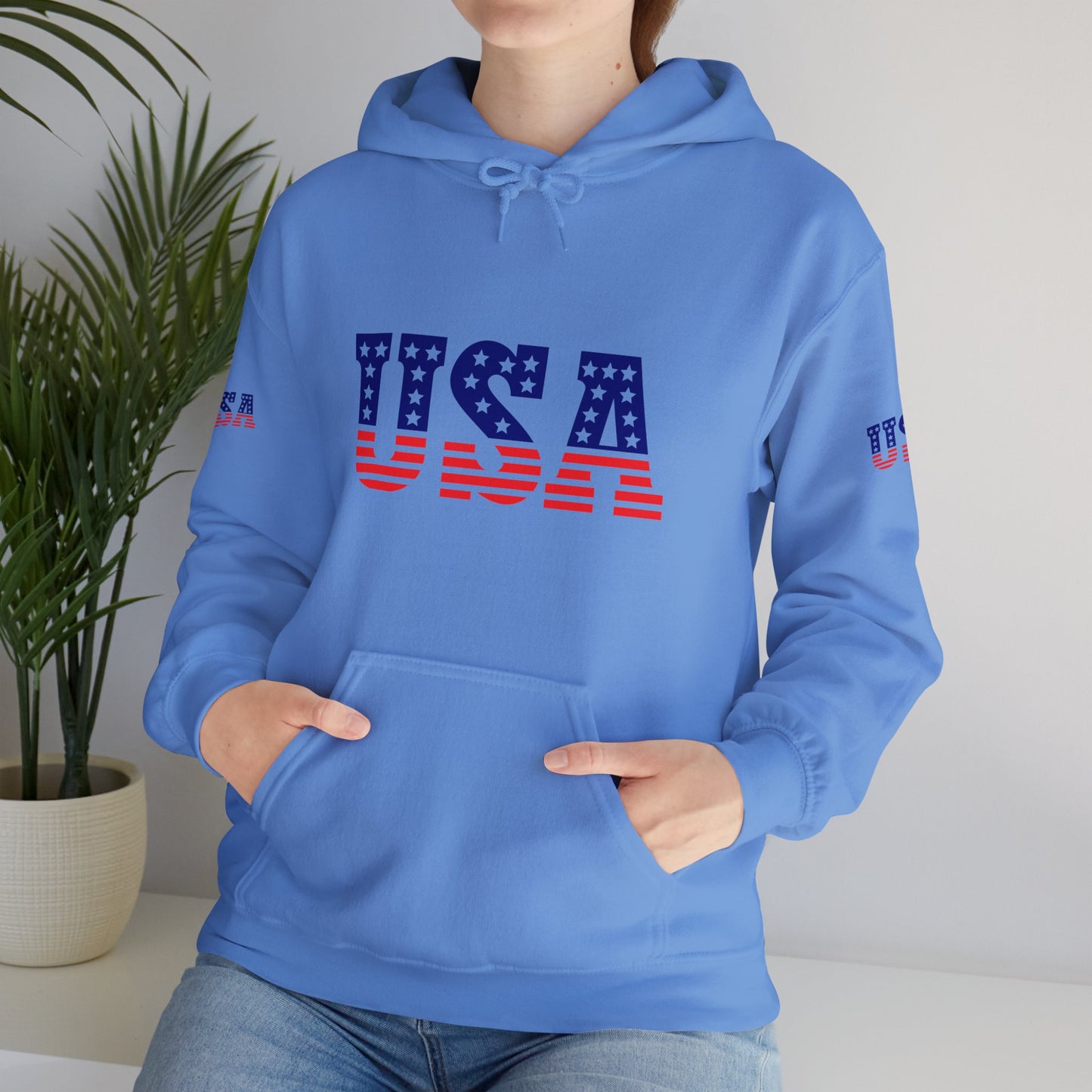 Princess Grace USA Proud Unisex Heavy Blend Hooded Sweatshirt Patriotic Eagle Design