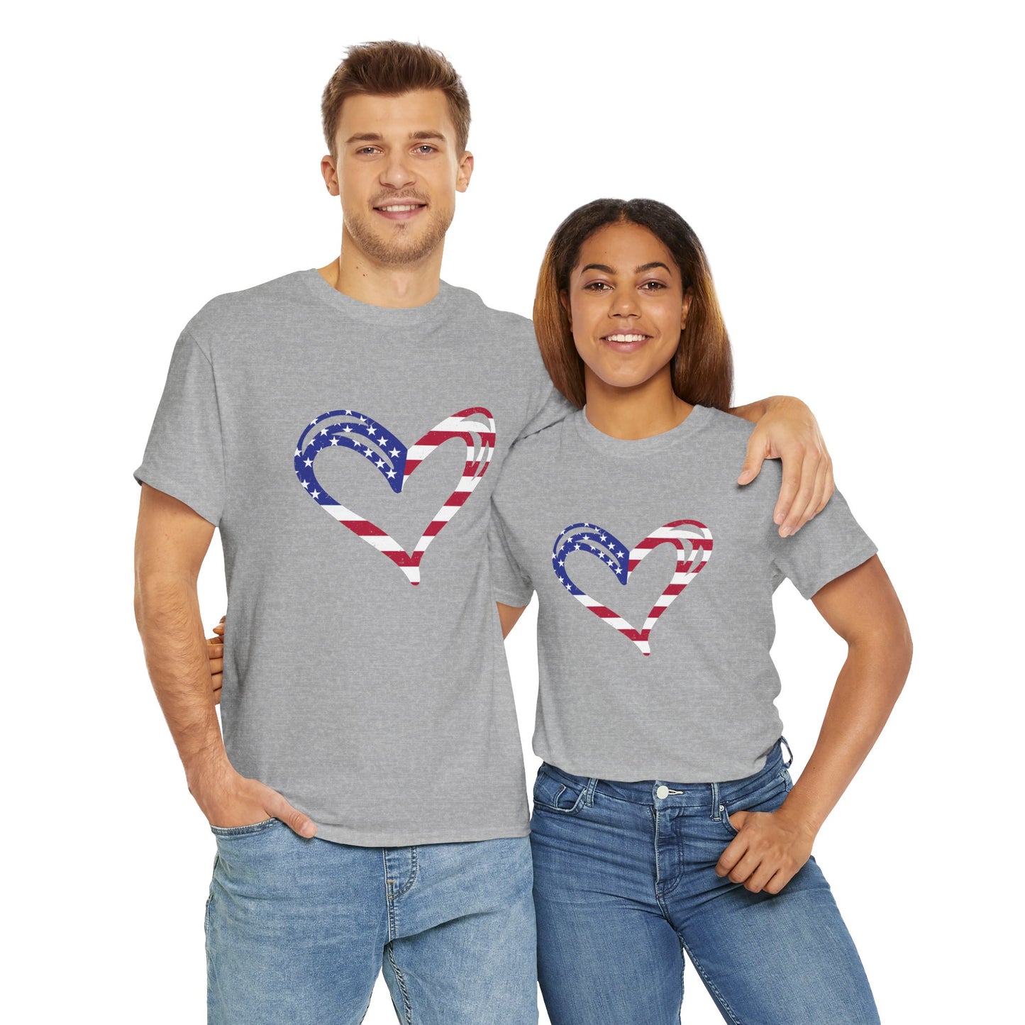 Princess Grace Patriotic Heart Unisex Heavy Cotton Tee