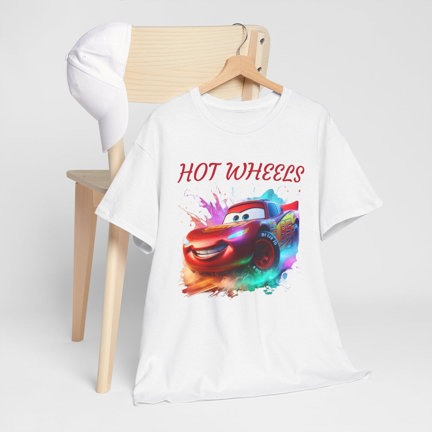 Princess Grace Hot Wheels Unisex Heavy Cotton Tee Fun Car Graphic T-Shirt for Kids and Adults
