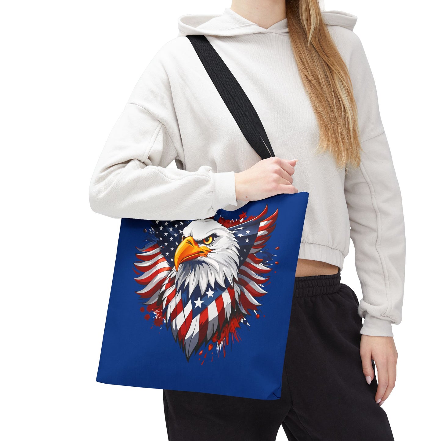 Princess Grace Patriotic Eagle Tote Bag USA Flag Design for Independence Day & Everyday Use