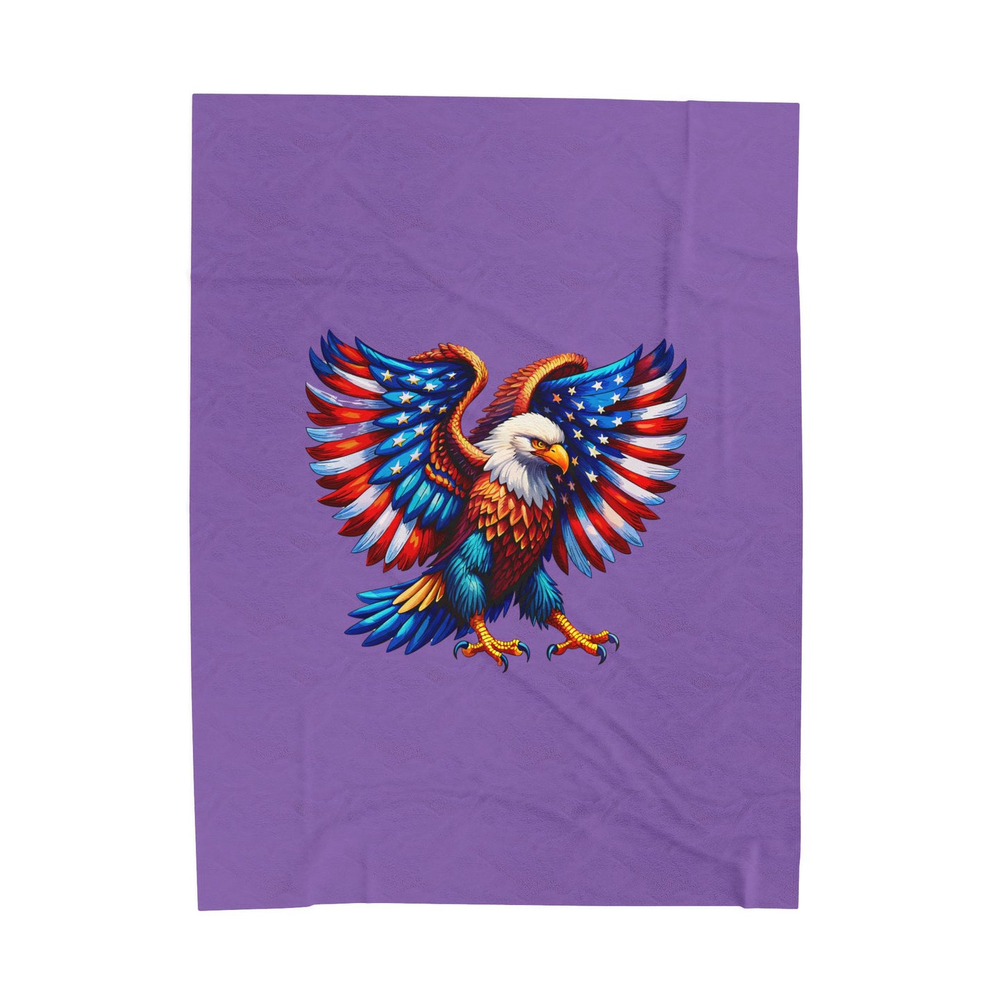 Princess Grace Patriotic Eagle Velveteen Plush Blanket Cozy Americana Home Decor