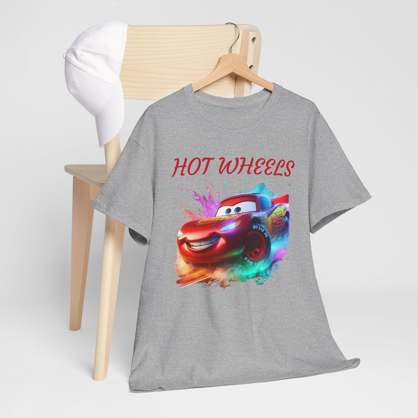 Princess Grace Hot Wheels Unisex Heavy Cotton Tee Fun Car Graphic T-Shirt for Kids and Adults