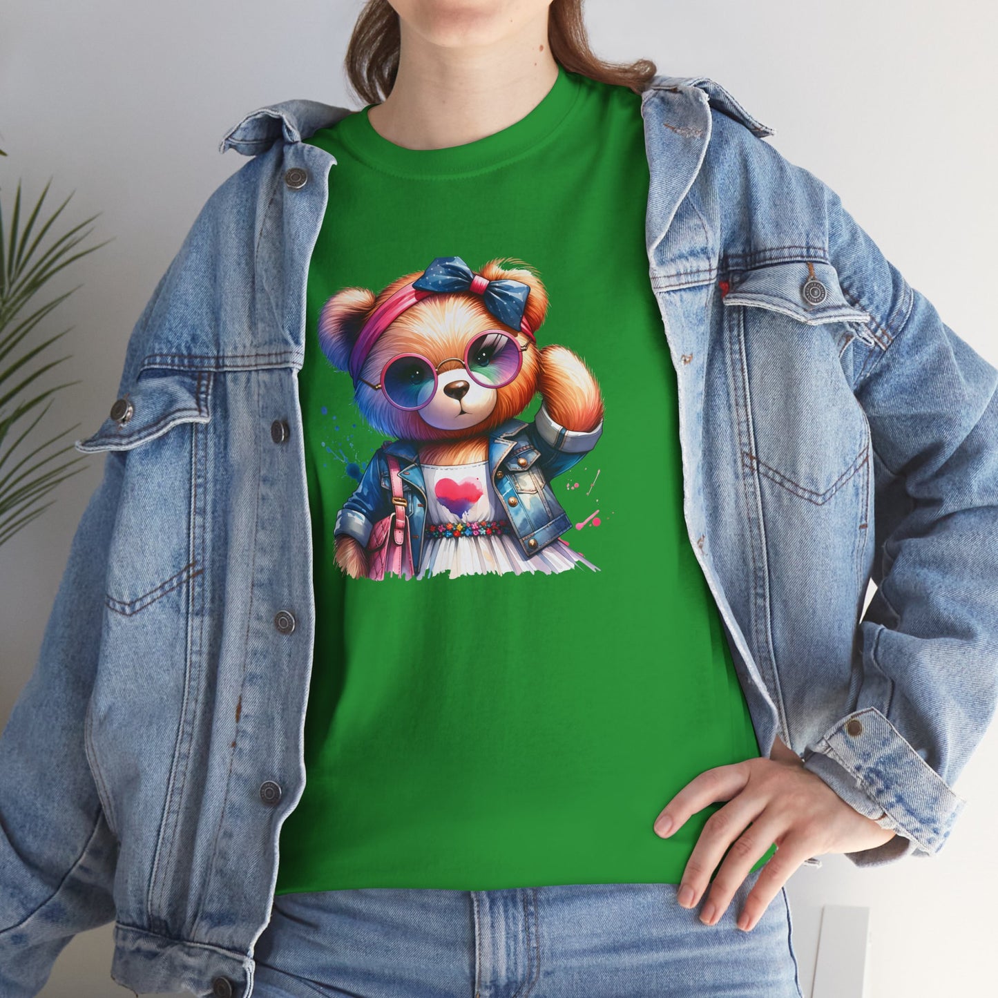 Princess Grace Cute Teddy Bear Unisex Heavy Cotton Tee Playful Graphic T-Shirt for All Ages
