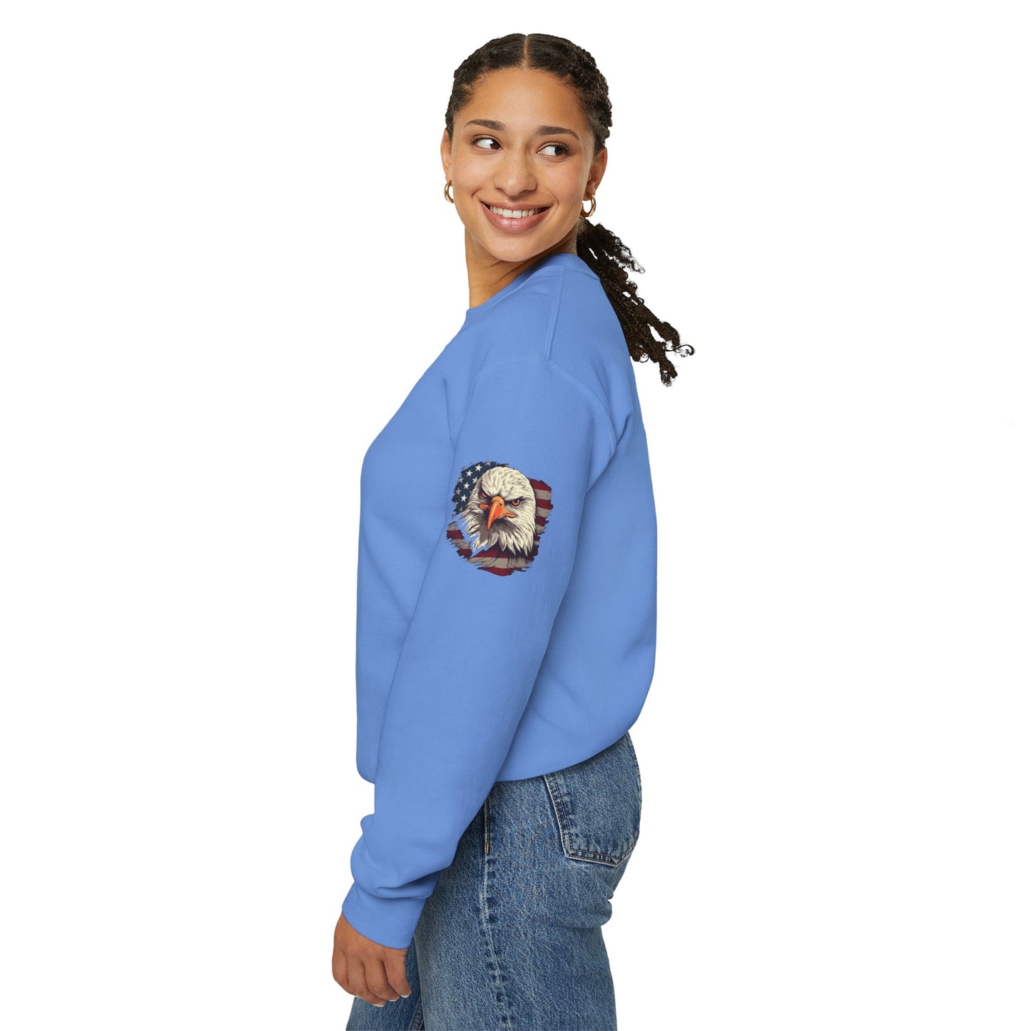 Princess Grace Patriotic Eagle Crewneck Sweatshirt Unisex Heavy Blend