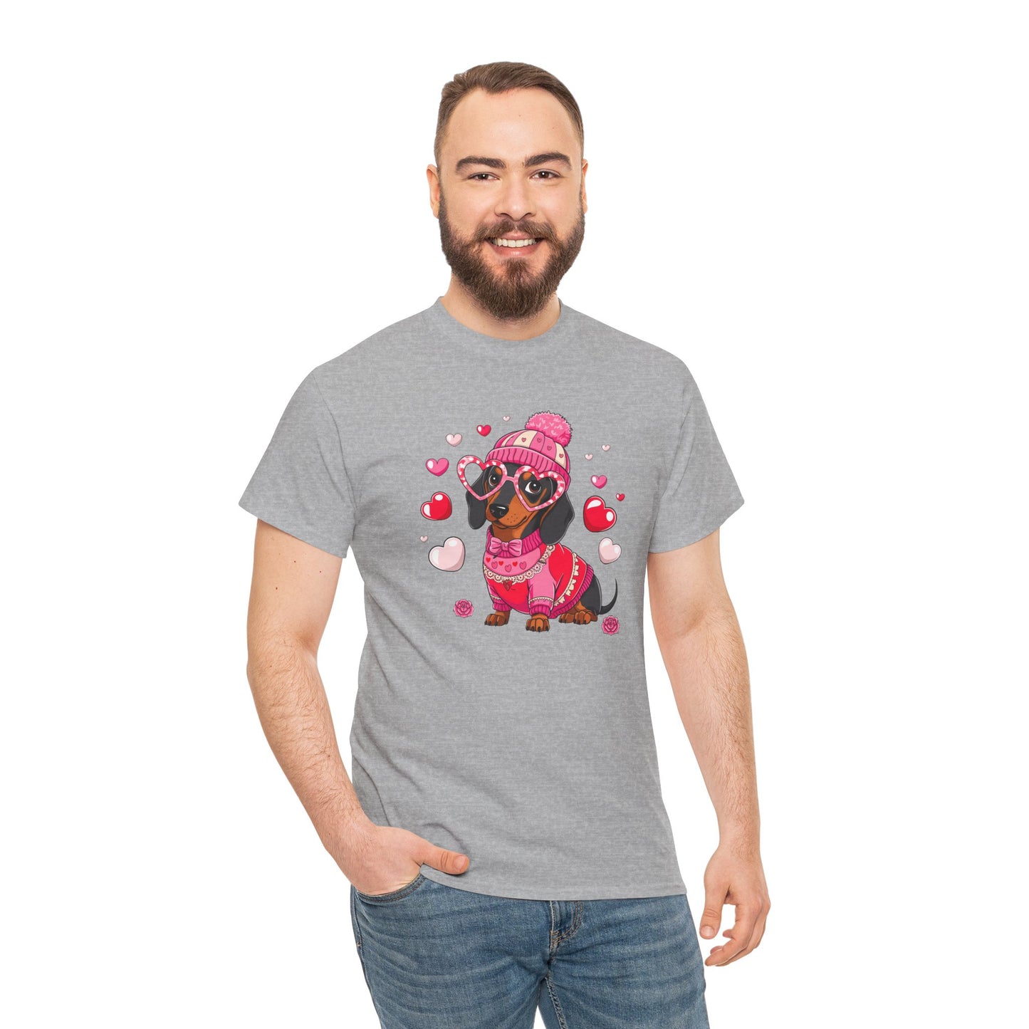Princess Grace Cute Dachshund Love Graphic Tee Unisex Heavy Cotton Tee