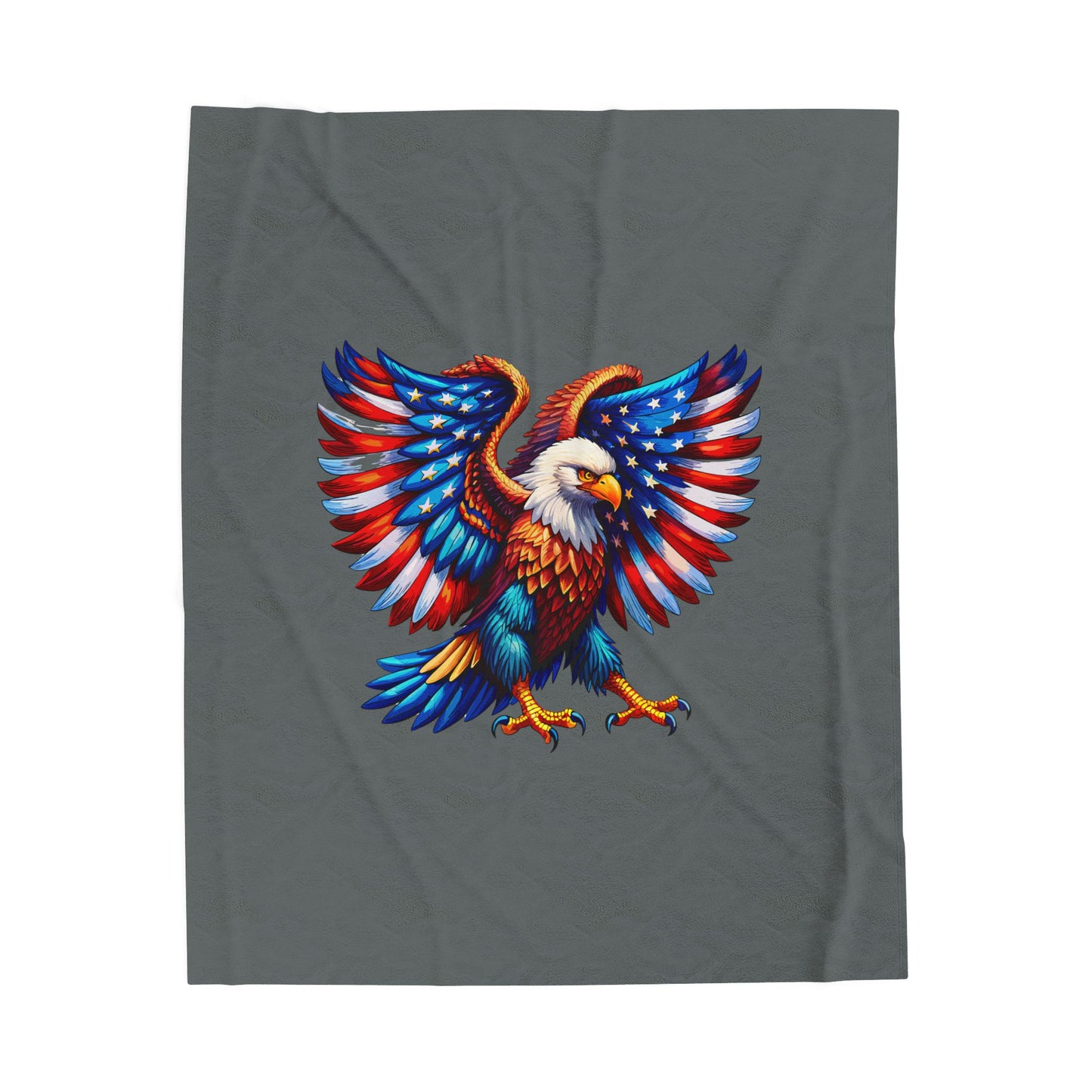 Princess Grace Patriotic Eagle Velveteen Plush Blanket Cozy American Flag Throw for Celebrations