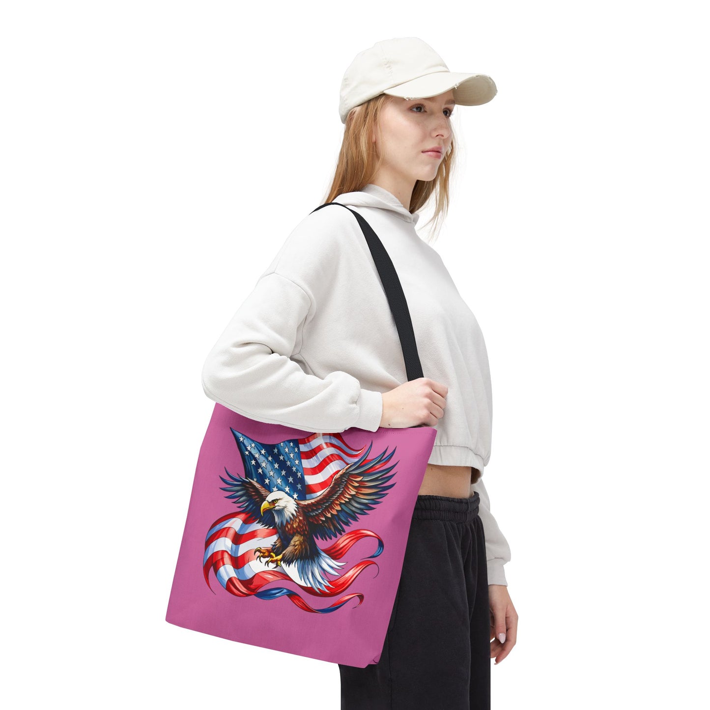 Princess Grace Patriotic Eagle Tote Bag American Flag Design for Independence Day and Everyday Use