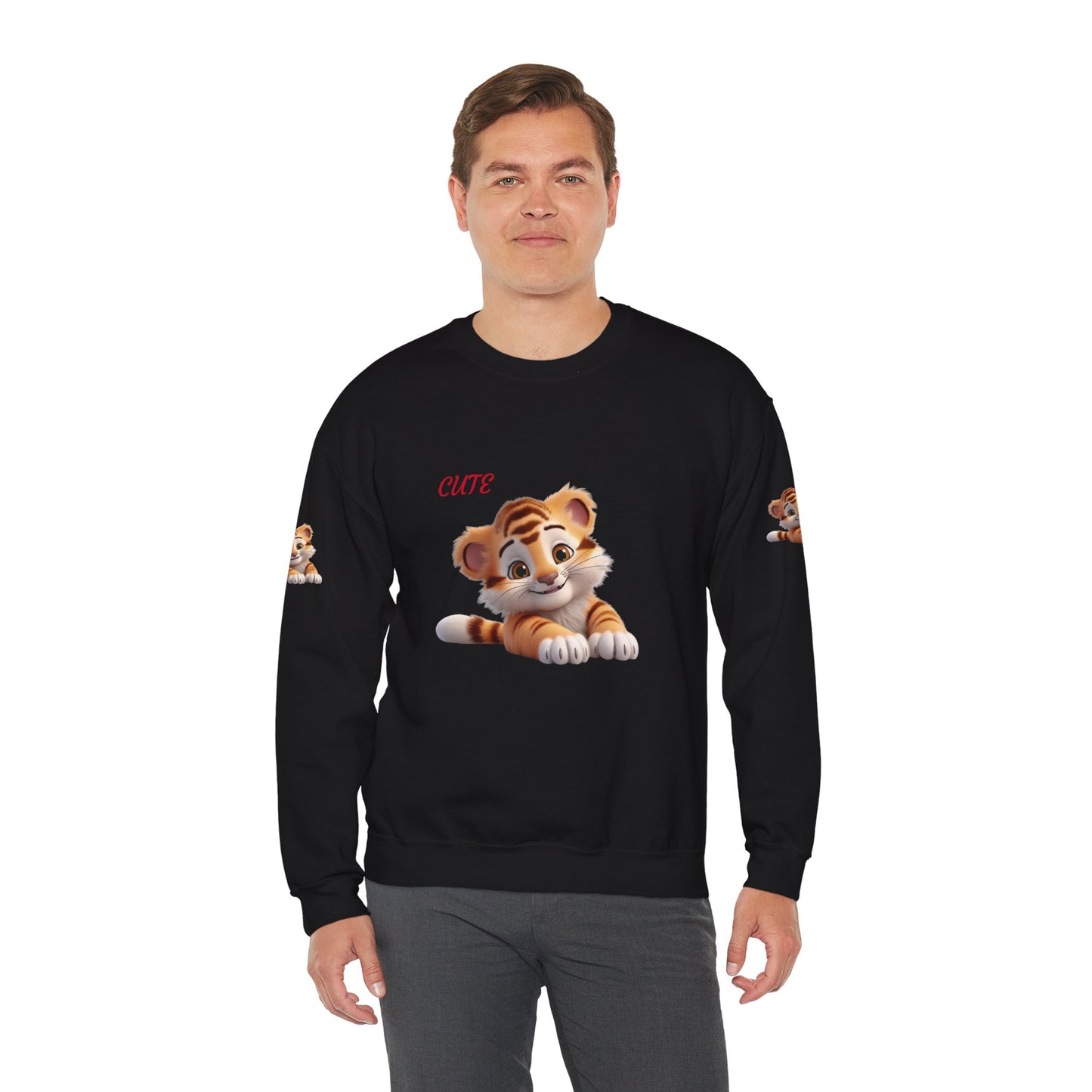 Princess Grace Cute Tiger Graphic Sweatshirt Unisex Heavy Blend Crewneck