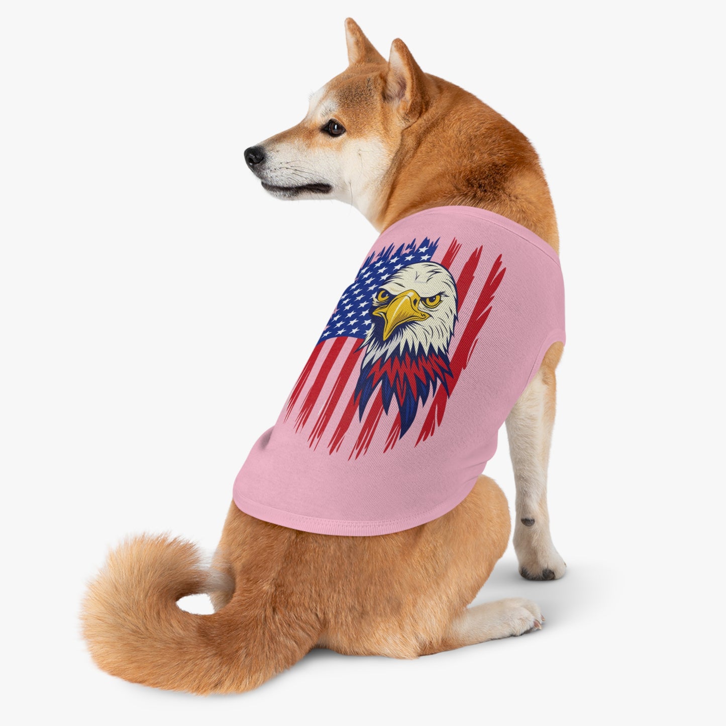 Princess Grace Patriotic Pet Tank Top Eagle American Flag Design for Dogs