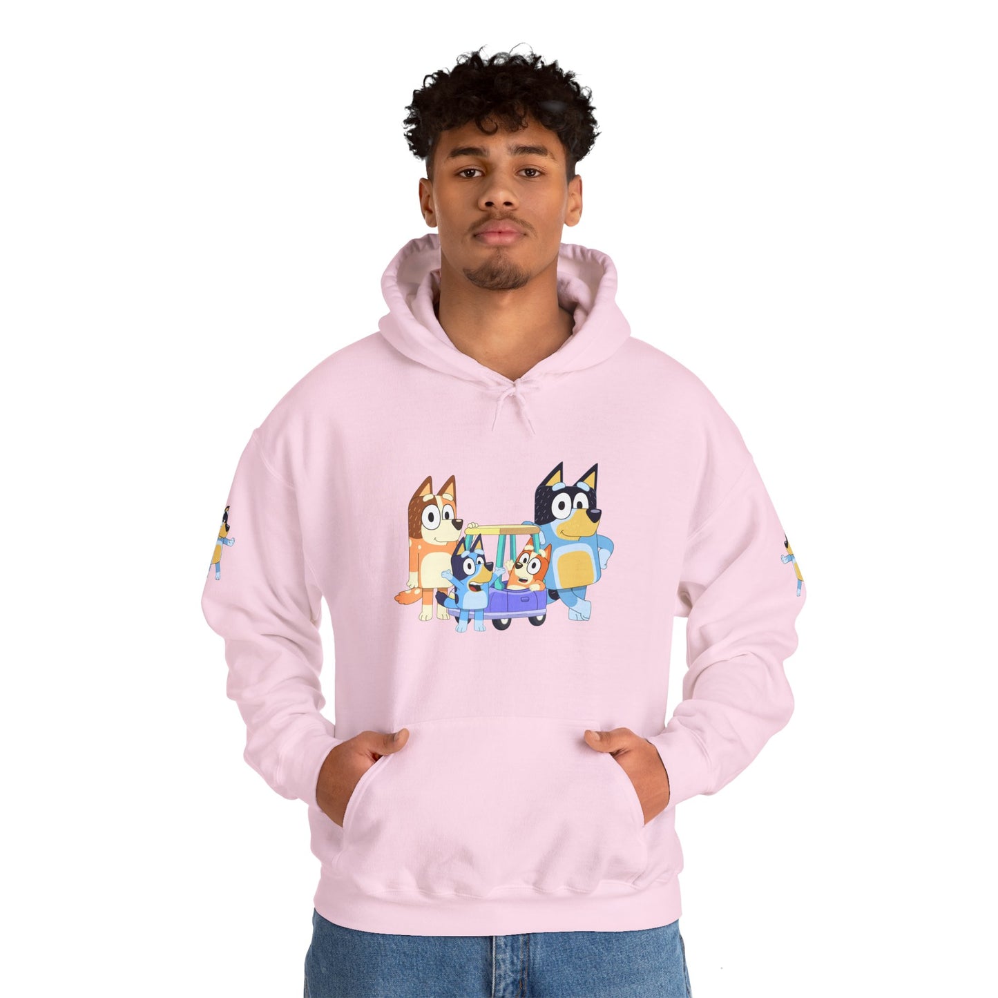 Princess Grace Bluey Fun Family Cartoon Hoodie - Unisex Heavy Blend with Playful Characters