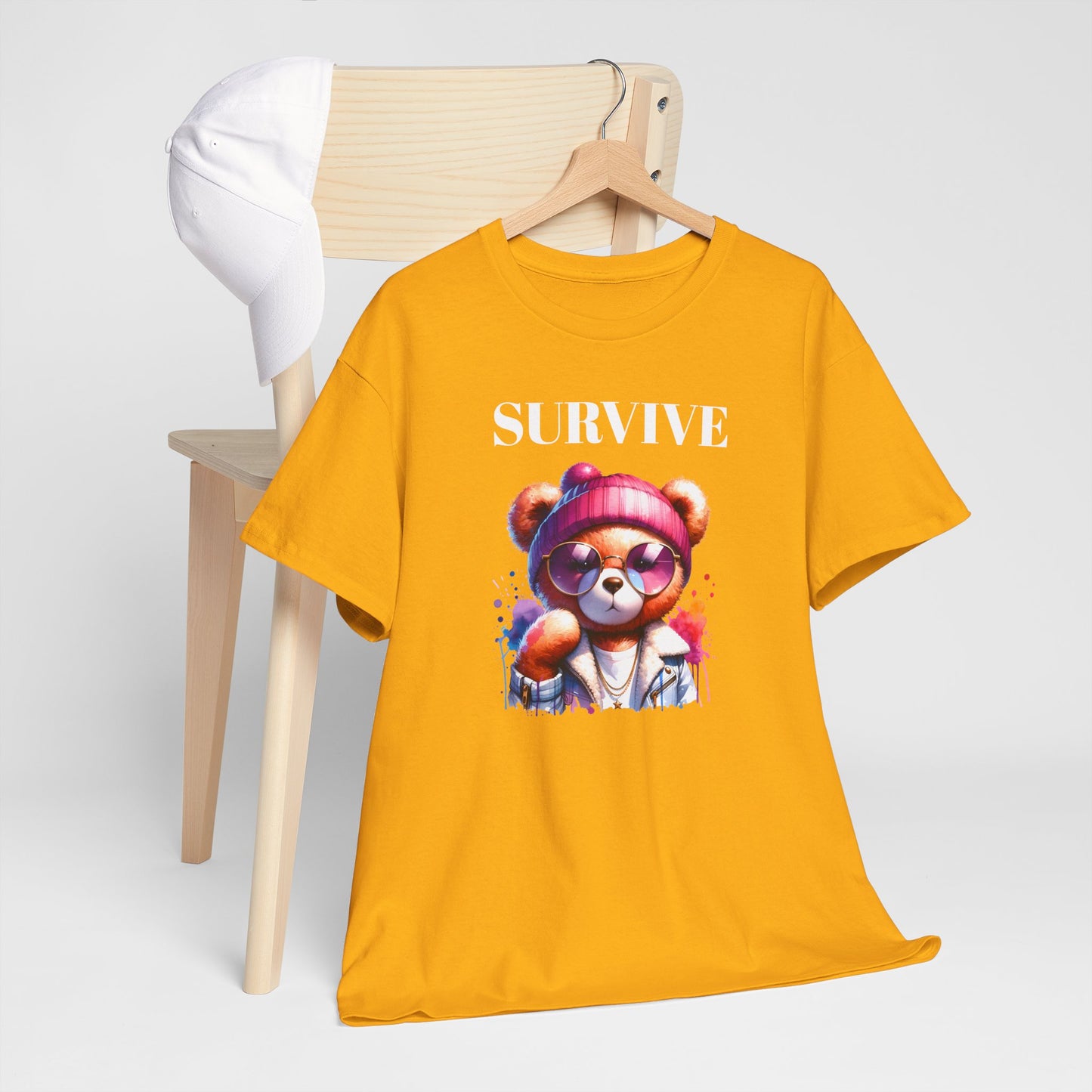 Princess Grace Survive Bear Graphic Tee Unisex Heavy Cotton T-Shirt