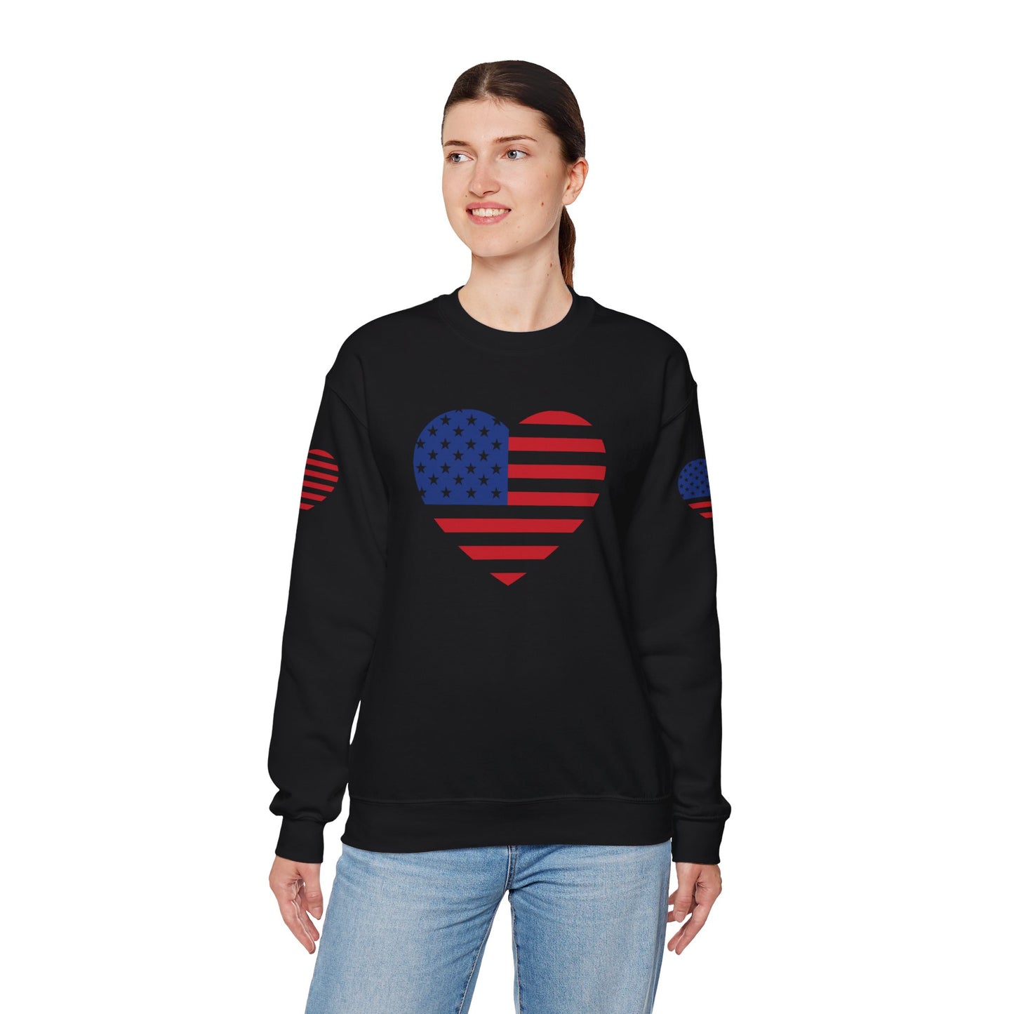 Princess Grace USA Heart Unisex Crewneck Sweatshirt Cozy American Pride