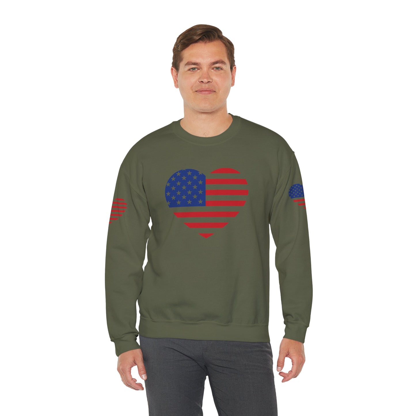 Princess Grace USA Heart Unisex Crewneck Sweatshirt Cozy American Pride