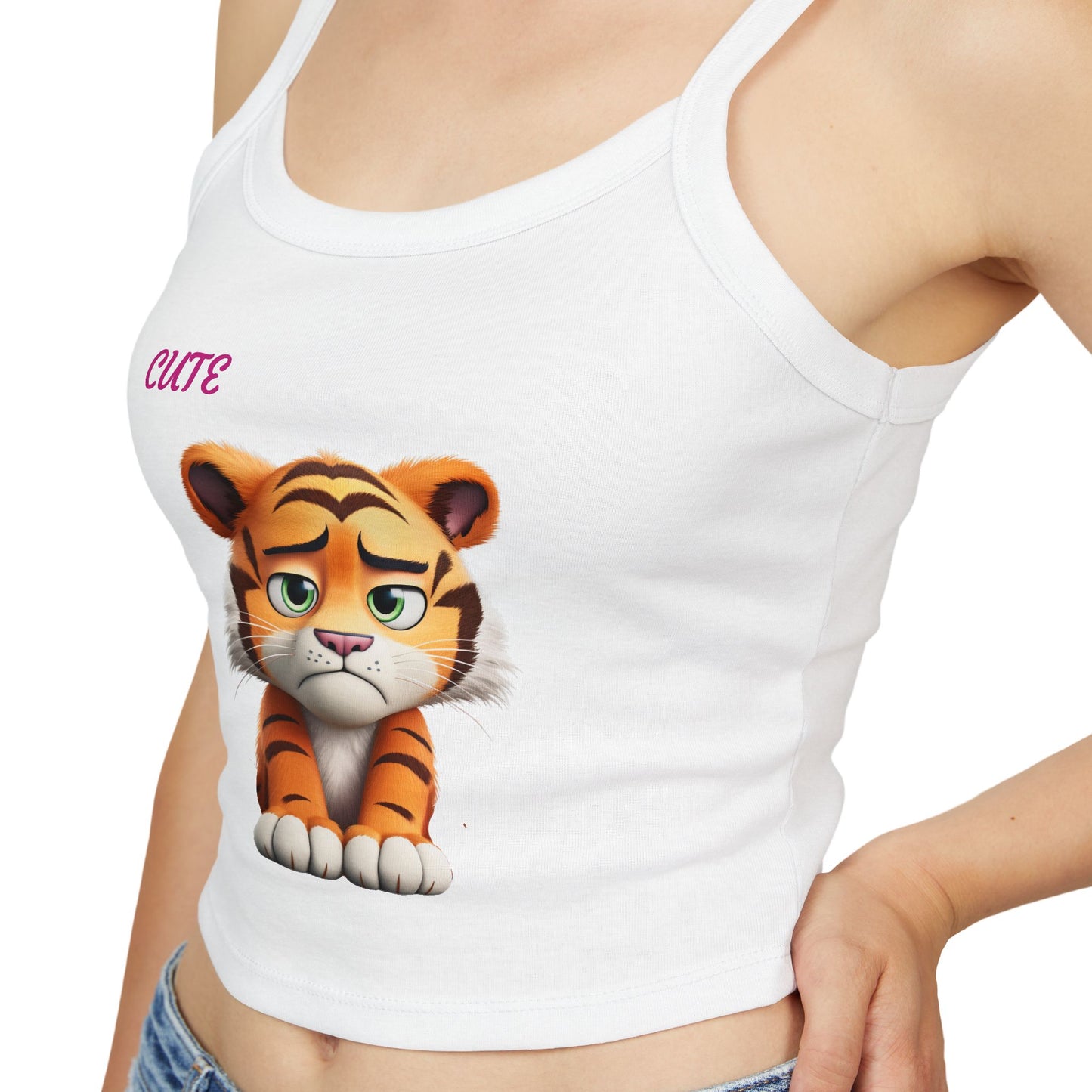 Princess Grace Cute Tiger Graphic Women's Spaghetti Strap Tank Top