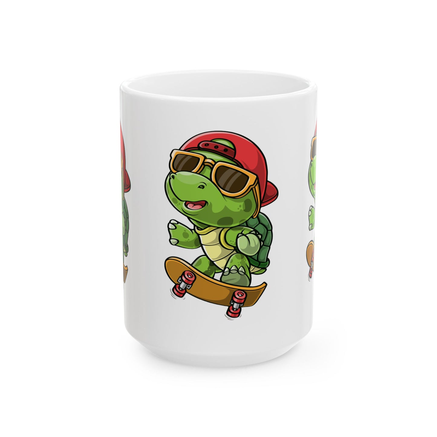Princess Grace Cool Skateboarding Turtle Ceramic Mug 11oz 15oz Fun Gift for Young Trendsetters