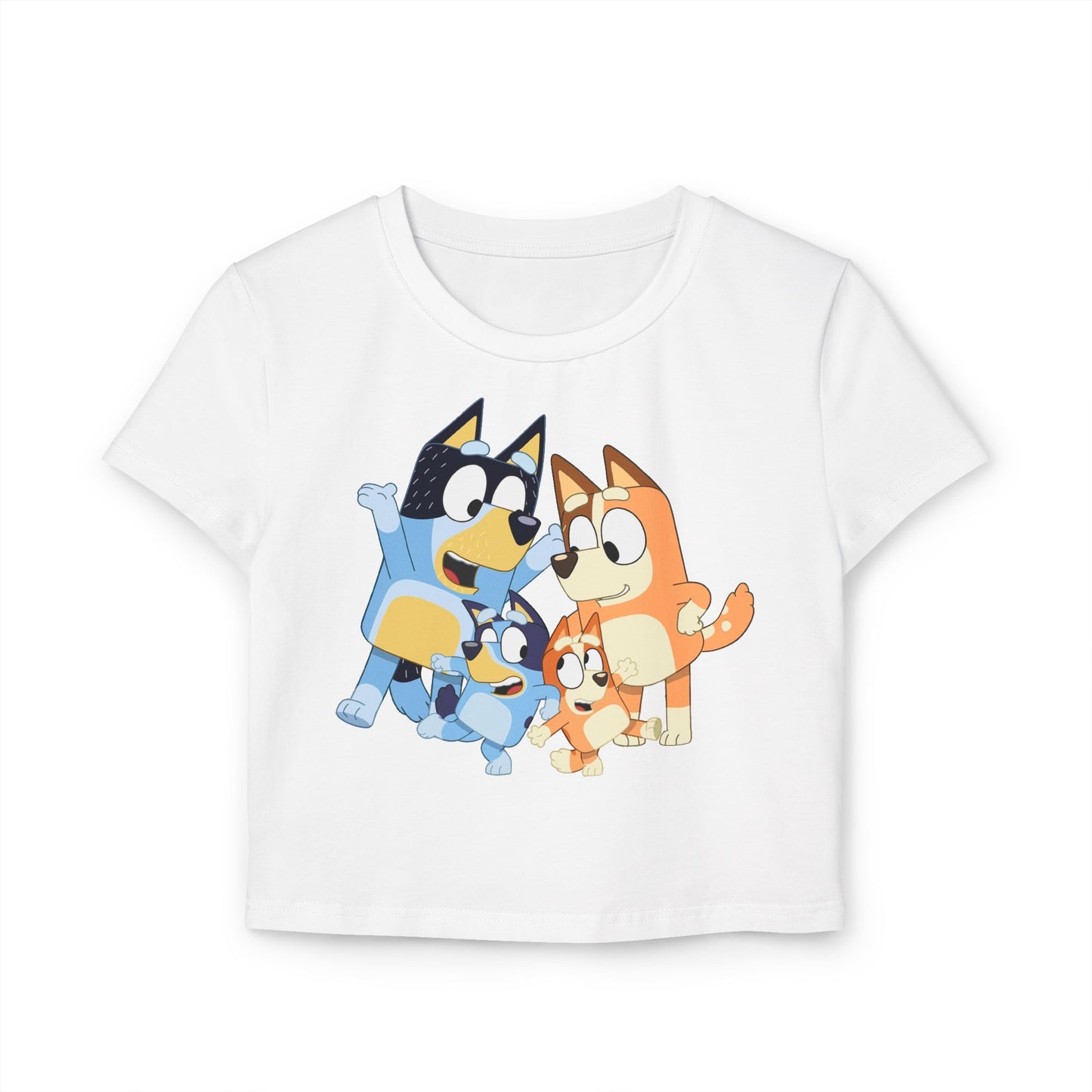 Princess Grace Bluey Family Women's Baby Tee Cute Kids' Cartoon Graphic T-Shirt