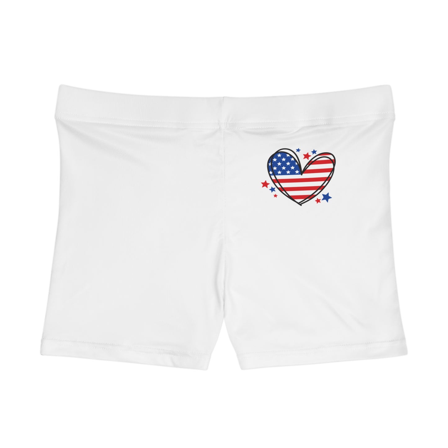 Princess Grace Patriotic Love Heart Women's Shorts Perfect for Summer Celebrations