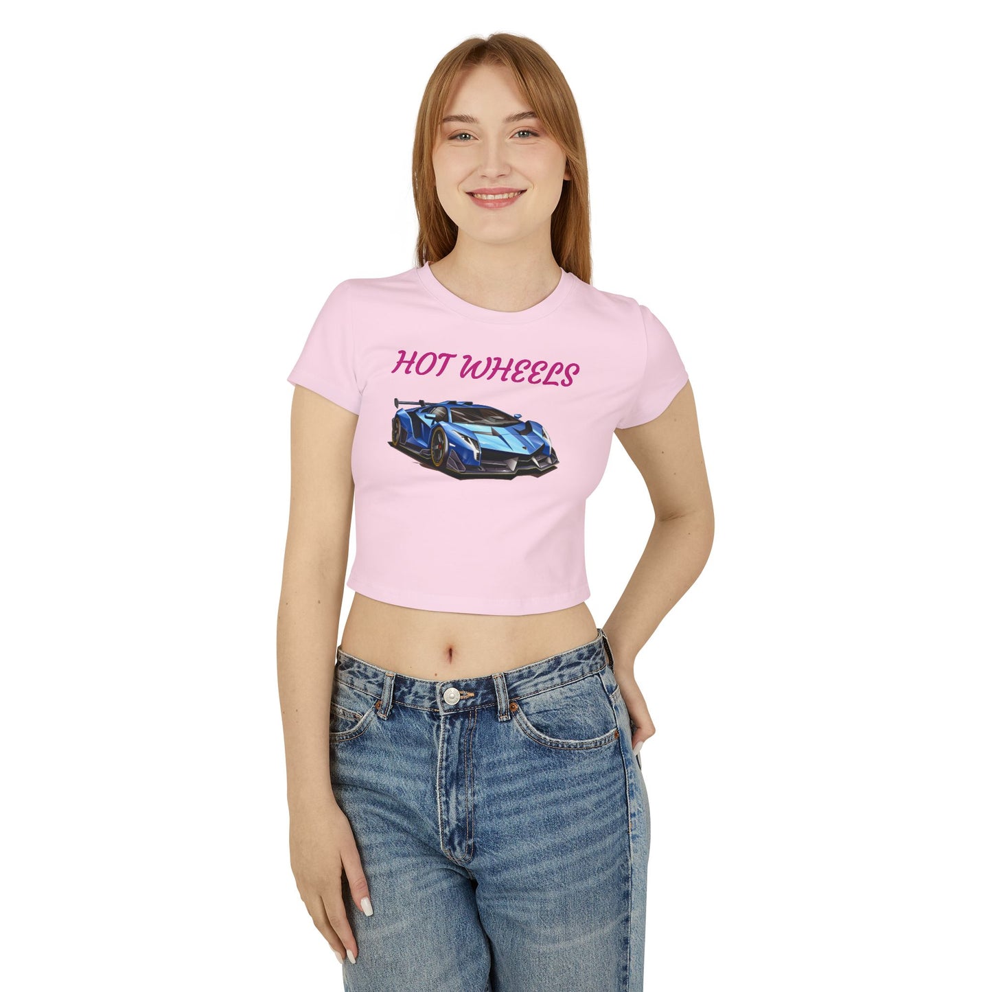 Princess Grace Hot Wheels Women's Baby Tee Stylish Retro Car Graphic Top