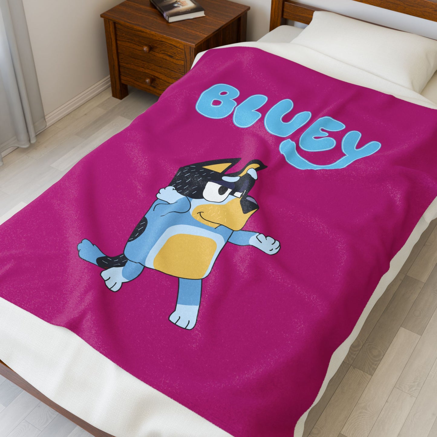 Princess Grace Bluey Velveteen Plush Blanket Cozy Kids Throw for Playtime & Snuggles