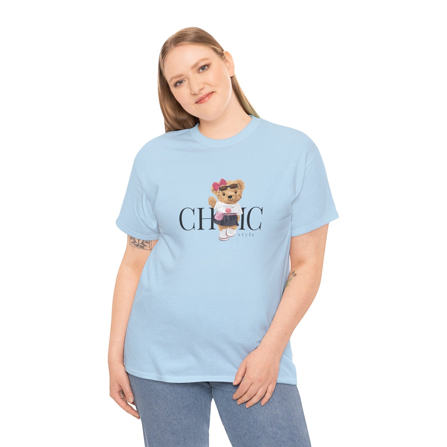 Princess Grace Chic Style Bear Unisex Heavy Cotton Tee Fashionable and Cozy Everyday Wear