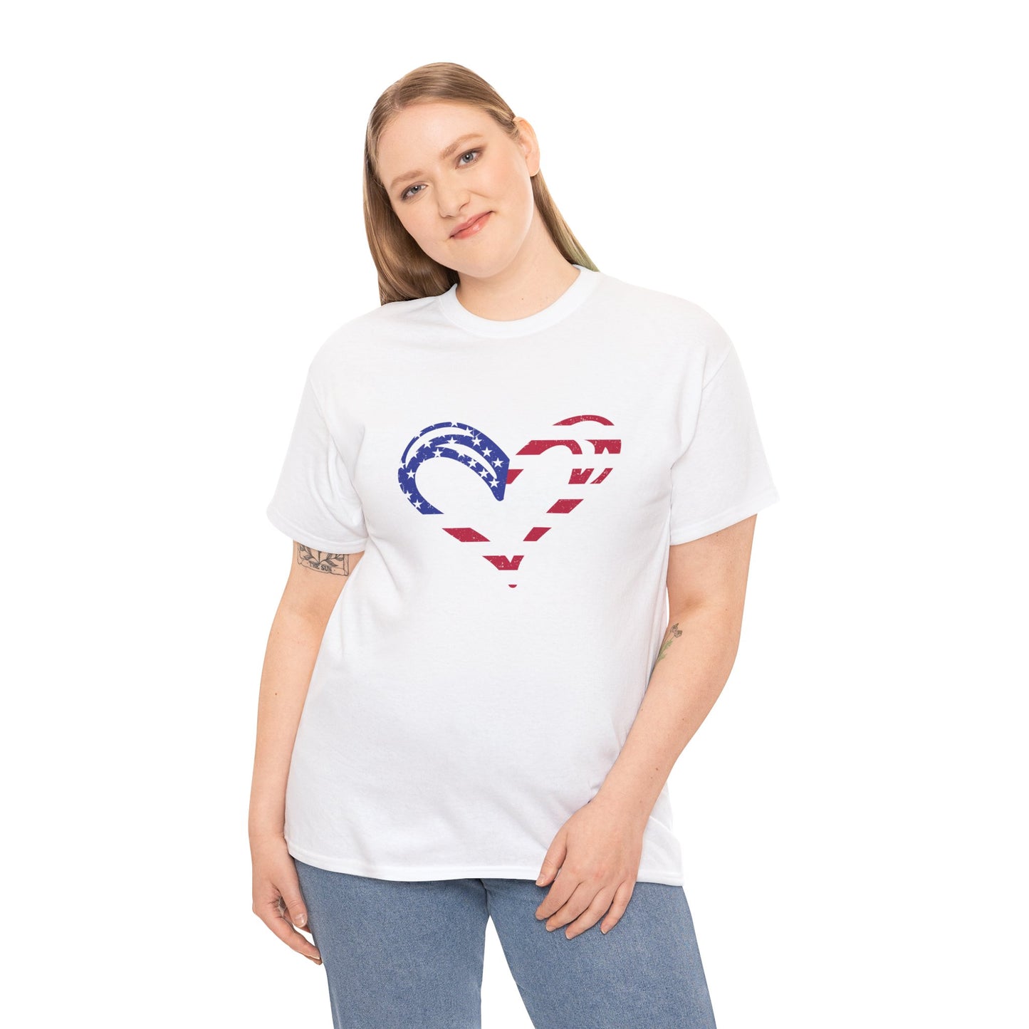 Princess Grace Patriotic Heart Unisex Heavy Cotton Tee