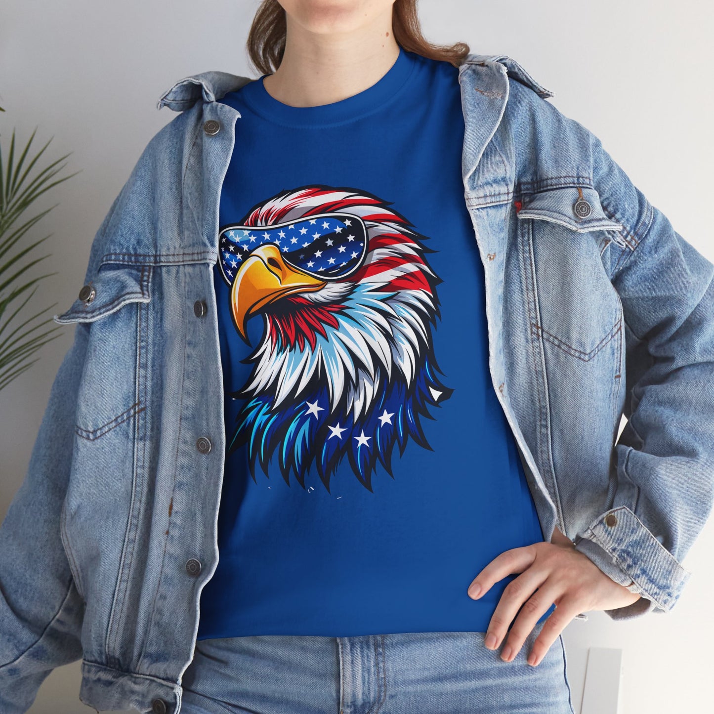 Princess Grace Patriotic Eagle Unisex Heavy Cotton Tee 4th of July Spirit
