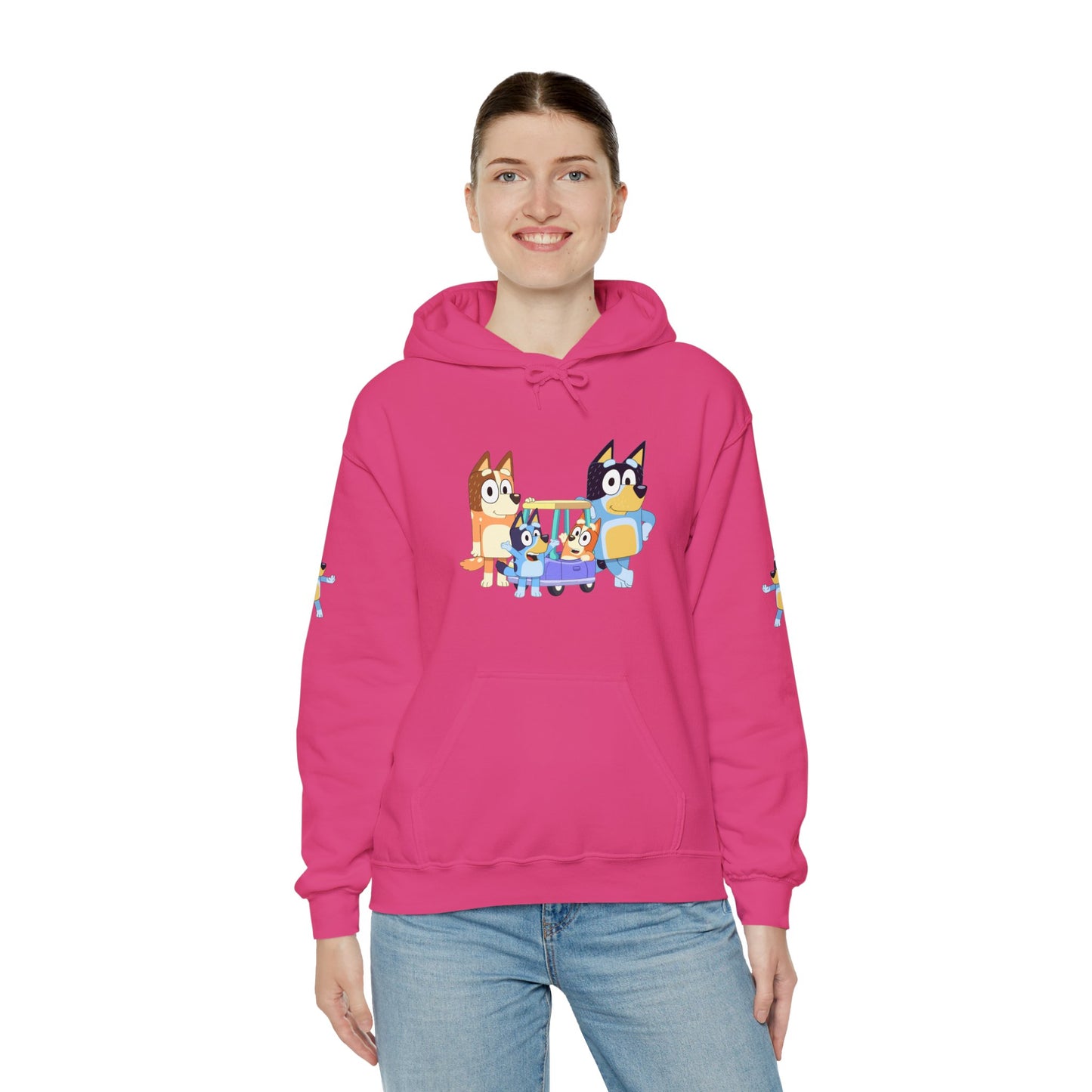 Princess Grace Bluey Fun Family Cartoon Hoodie - Unisex Heavy Blend with Playful Characters