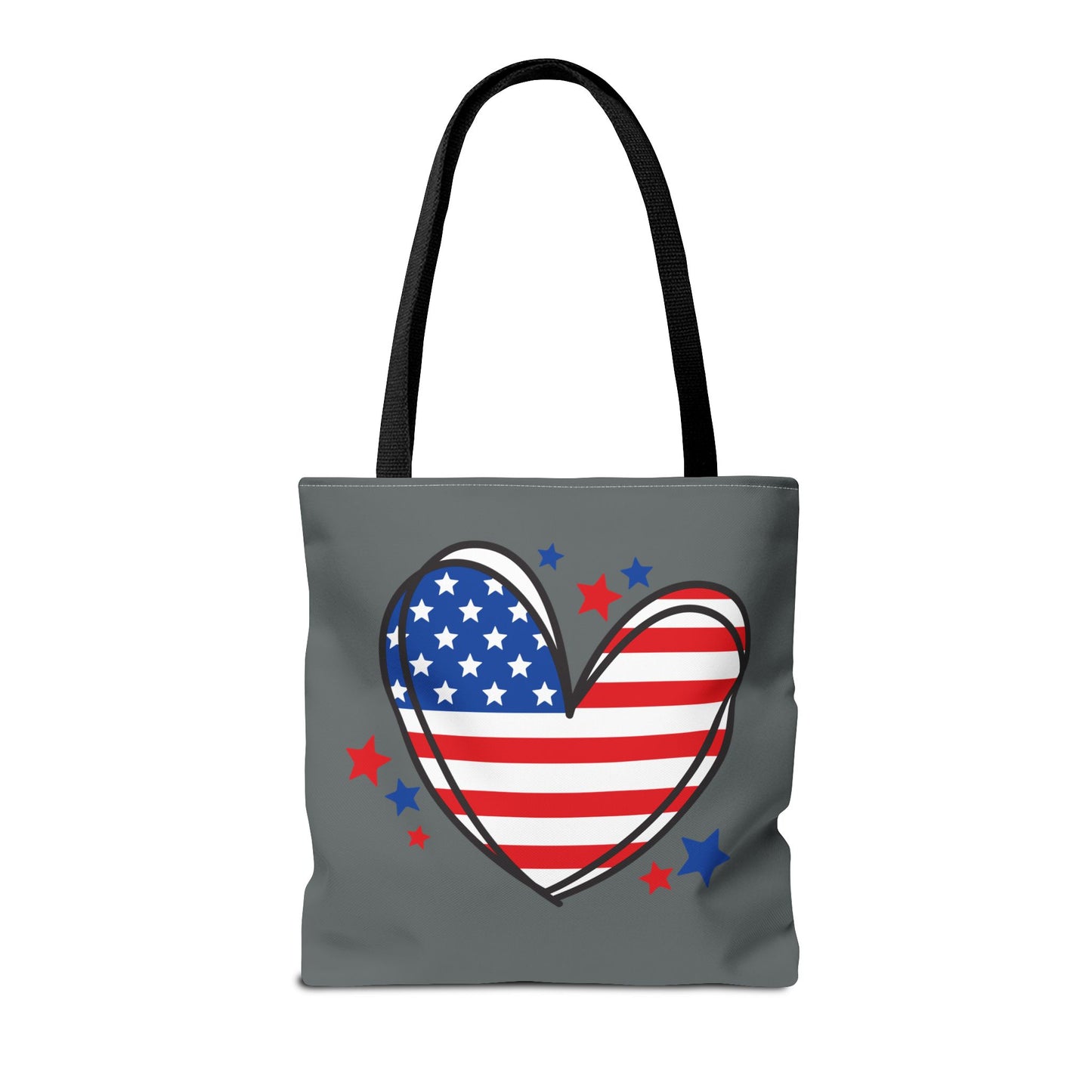 Princess Grace Patriotic Heart Tote Bag USA Flag Love
