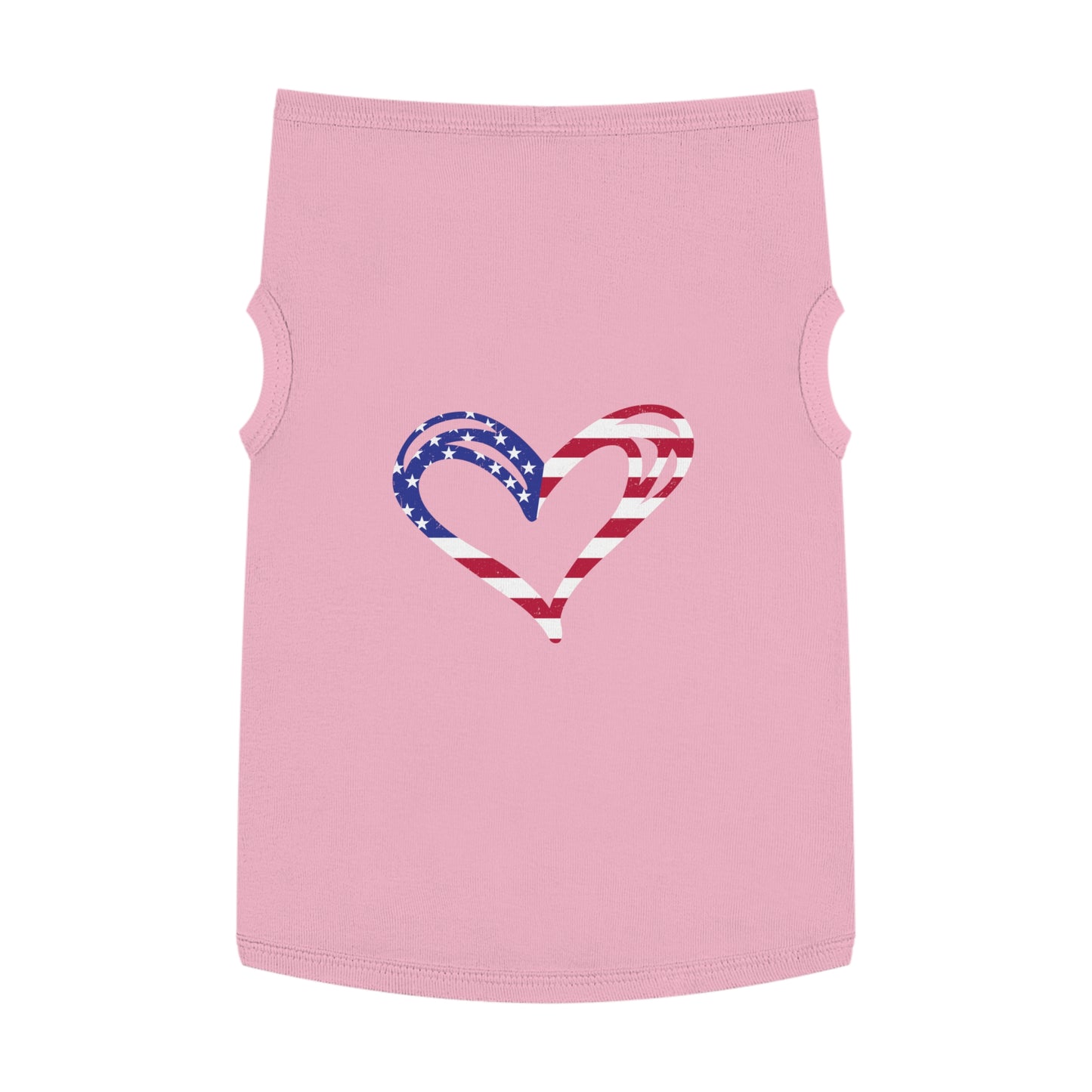 Princess Grace Patriotic Heart Pet Tank Top American Flag Design for Dogs & Cats