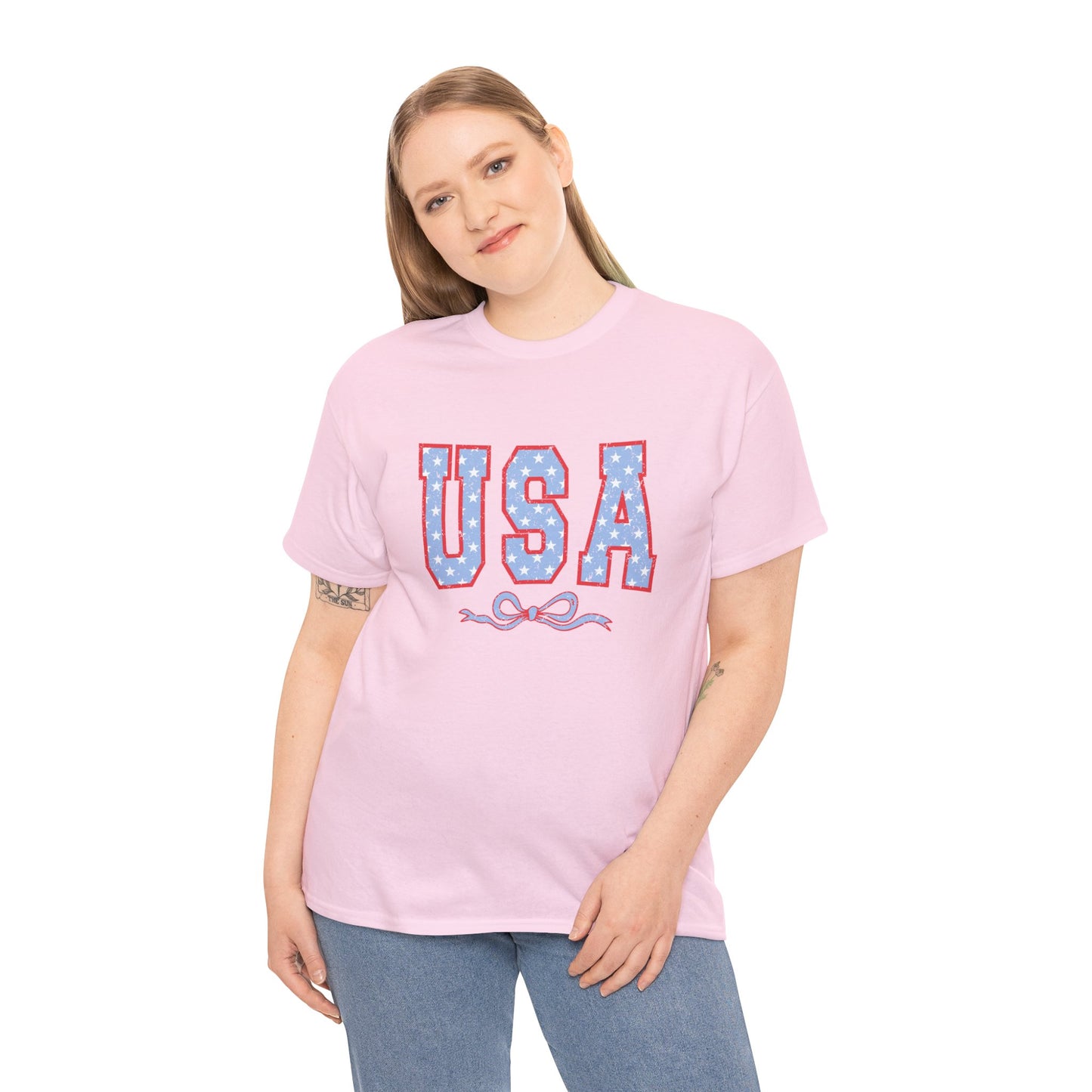 Princess Grace USA Patriotic Unisex Heavy Cotton Tee Perfect for Independence Day Celebrations