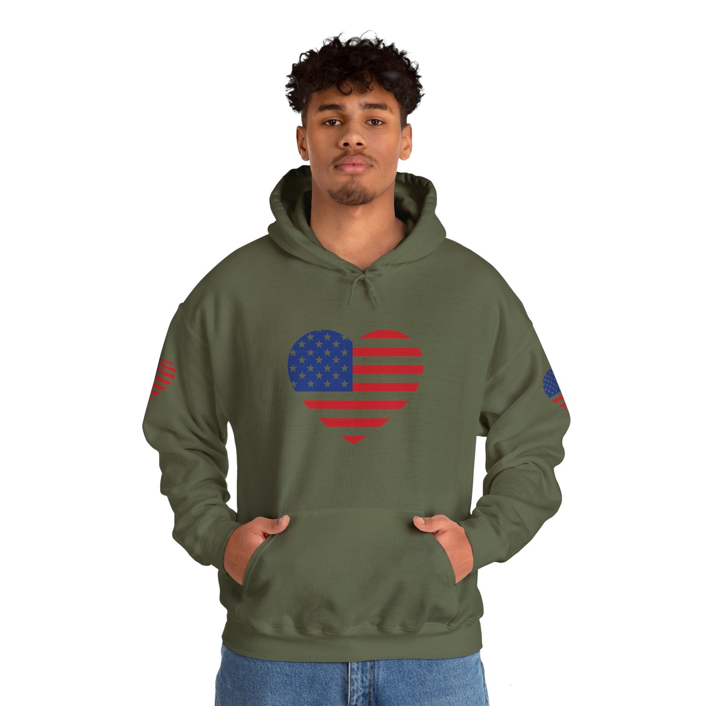 Princess Grace Patriotic Heart Design Unisex Hoodie Perfect for Holidays and Celebrations