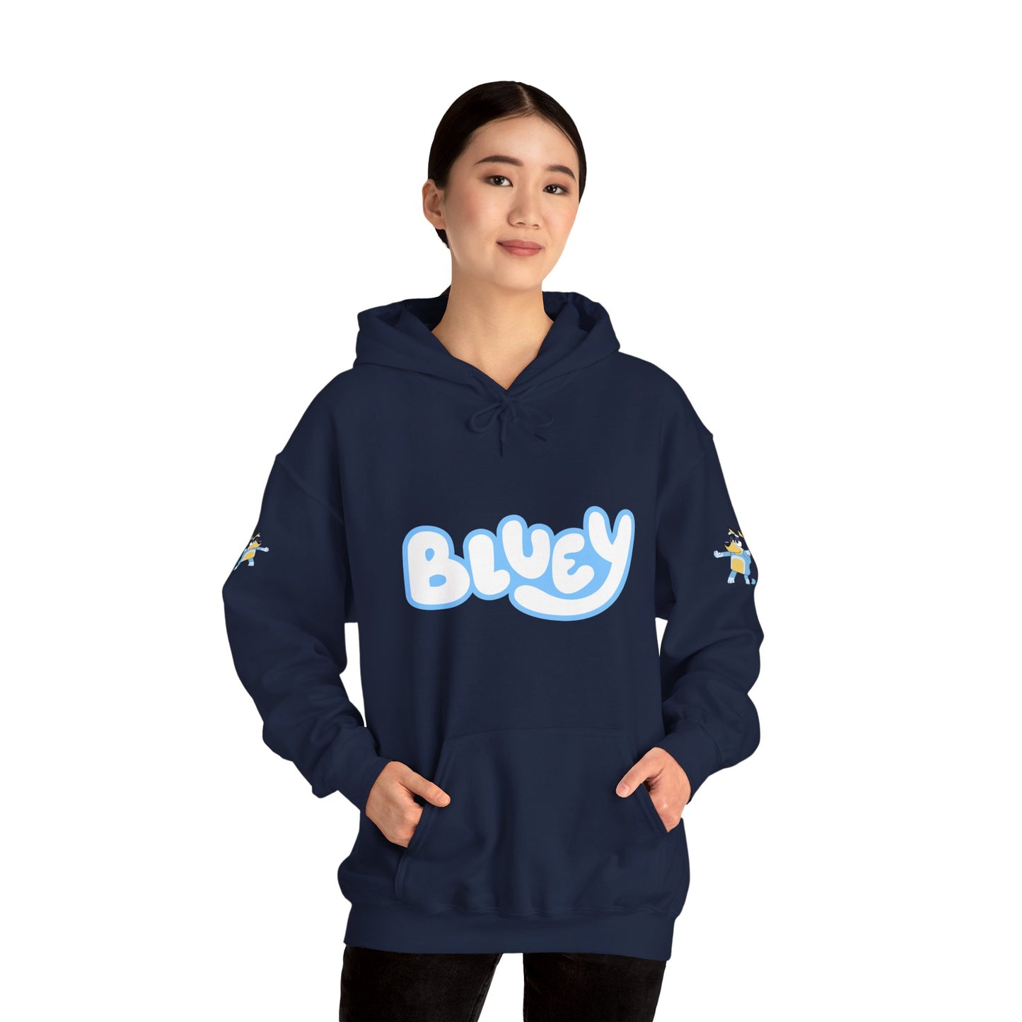 Princess Grace Bluey Unisex Heavy Blend Hoodie Cozy Cartoon Sweatshirt for Kids & Adults