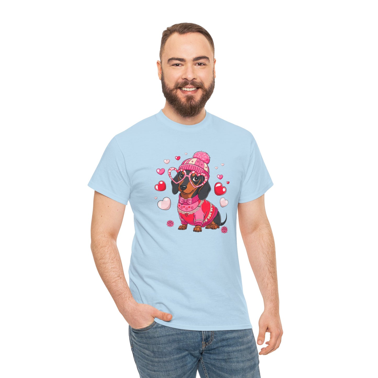 Princess Grace Cute Dachshund Love Graphic Tee Unisex Heavy Cotton Tee