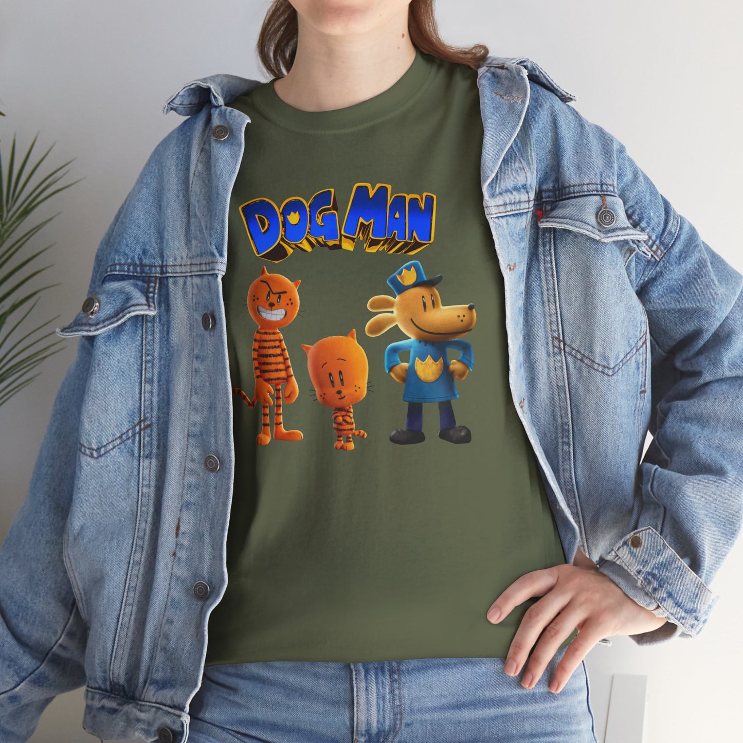 Princess Grace Dog Man Cartoon Unisex Heavy Cotton Tee Fun Graphic Tee for Kids and Fans