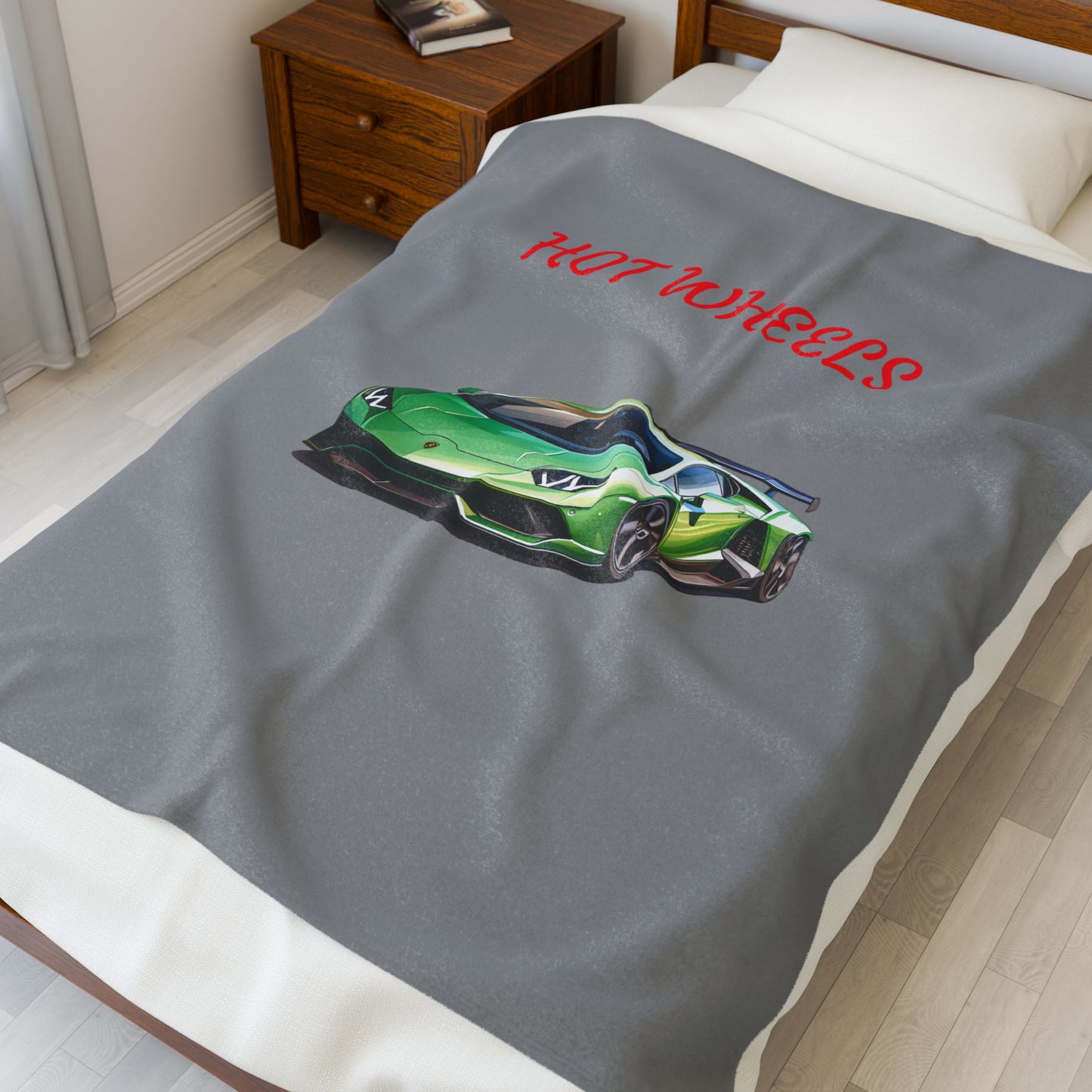 Princess Grace Hot Wheels Velveteen Plush Blanket Cozy Car Themed Throw for Kids and Car Enthusiasts