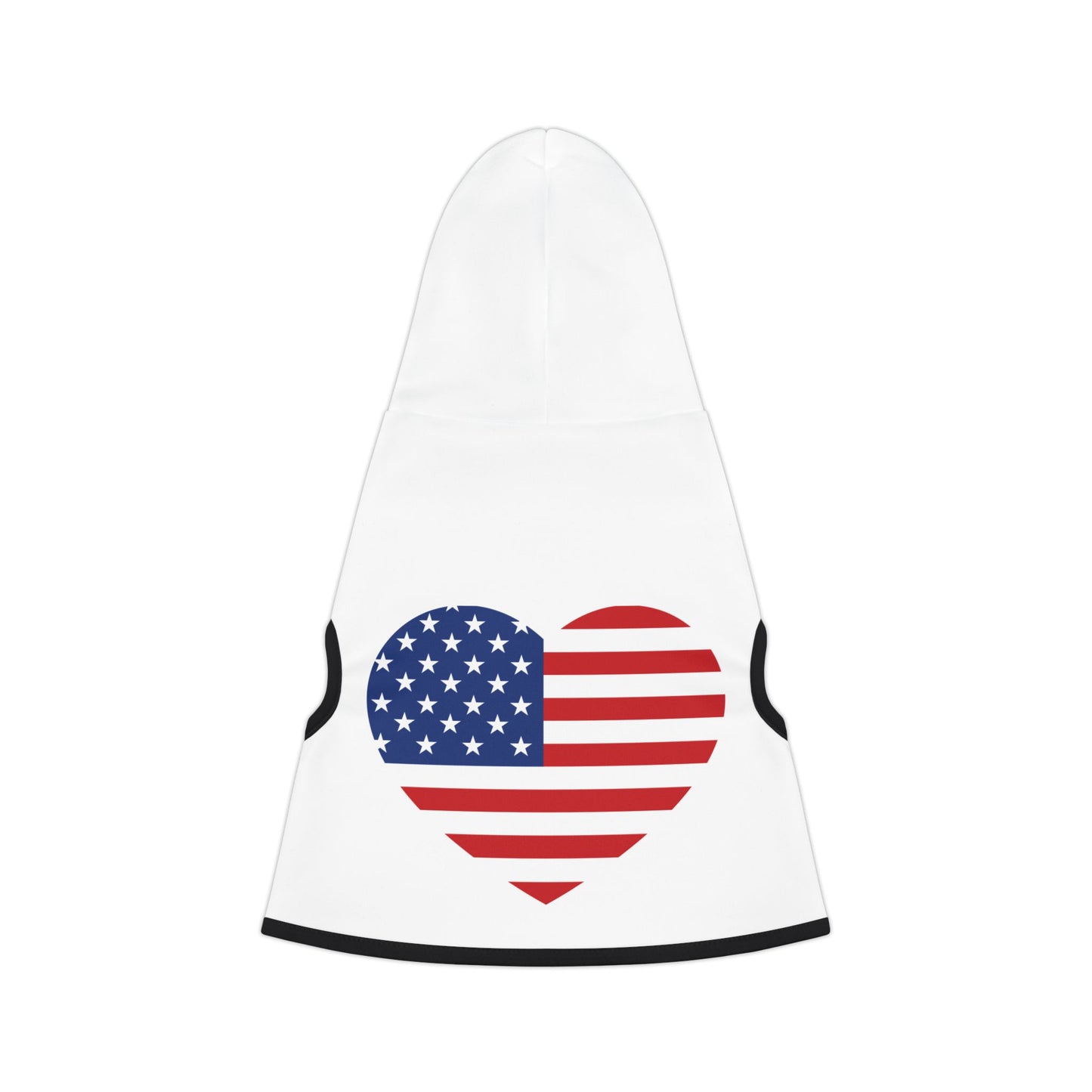 Princess Grace Patriotic Pet Hoodie with Heart Design Perfect for Dog Lovers