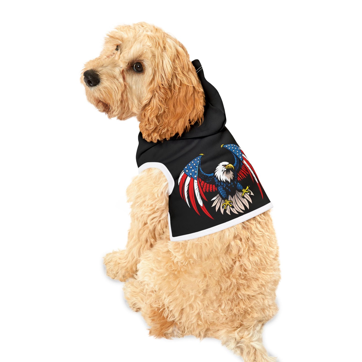 Princess Grace Patriotic Pet Hoodie with Eagle Design for Dog Lovers
