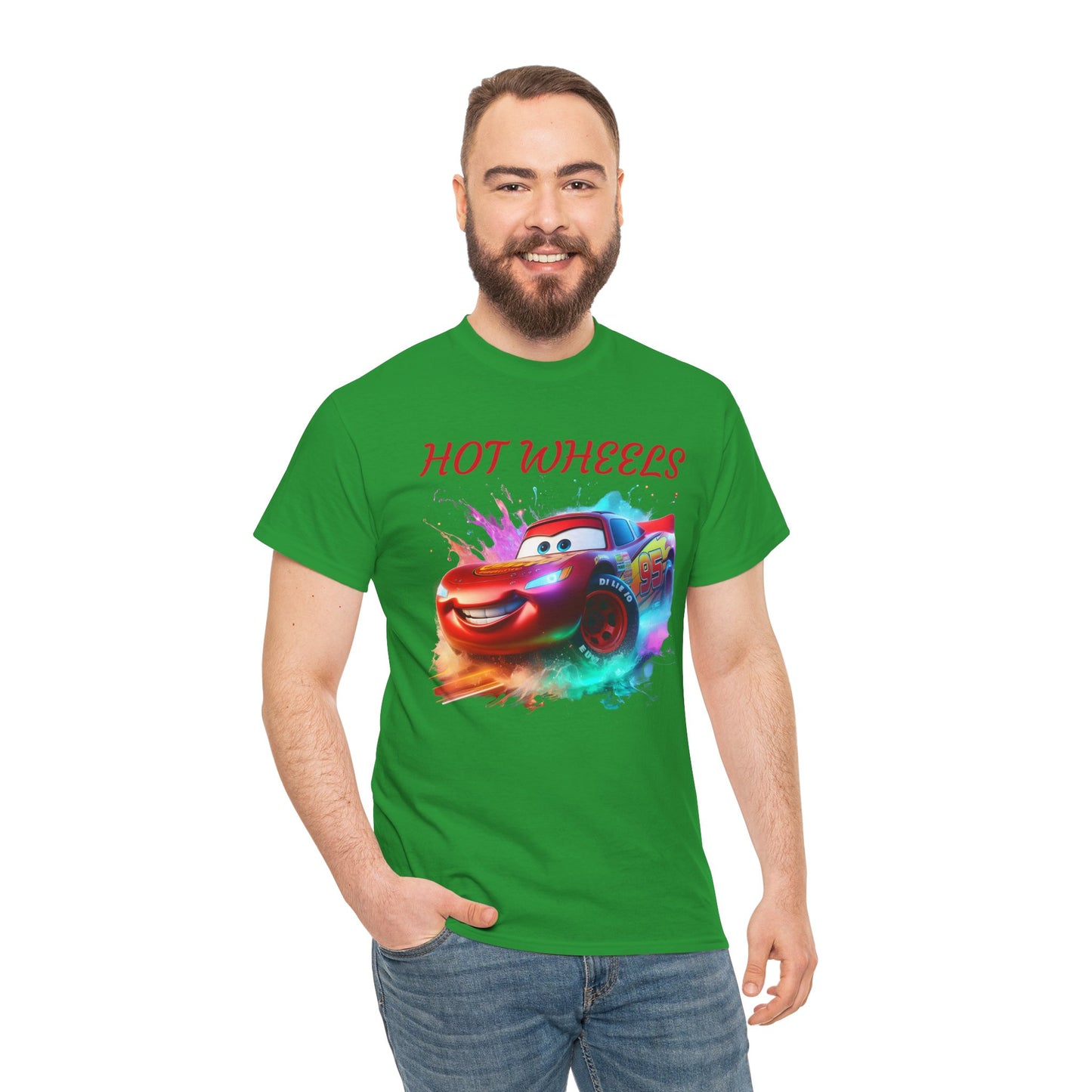 Princess Grace Hot Wheels Unisex Heavy Cotton Tee Fun Car Graphic T-Shirt for Kids and Adults