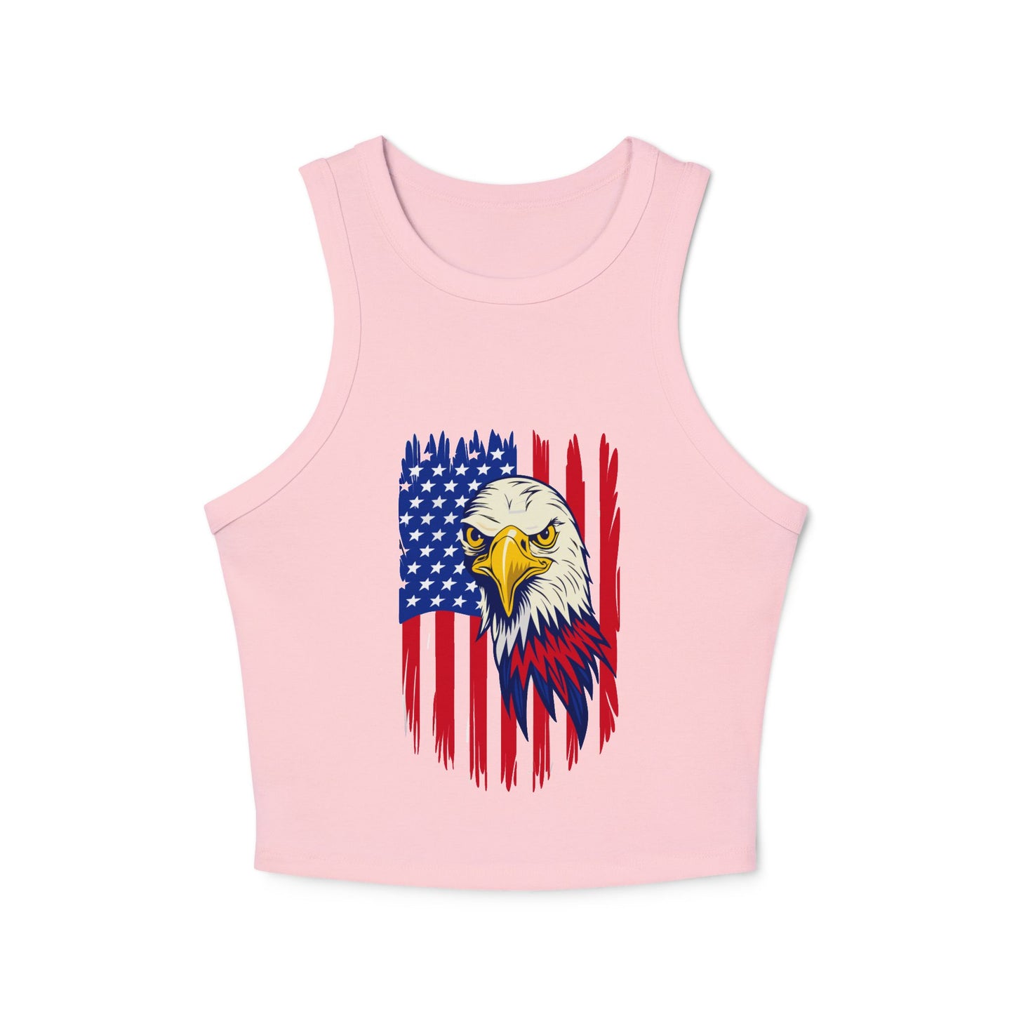 Princess Grace Patriotic Eagle Women's Racer Tank Top USA Flag Design