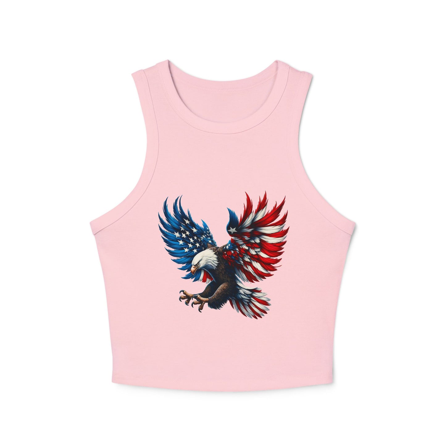 Princess Grace Patriotic Eagle Women's Micro Rib Racer Tank Top USA Design