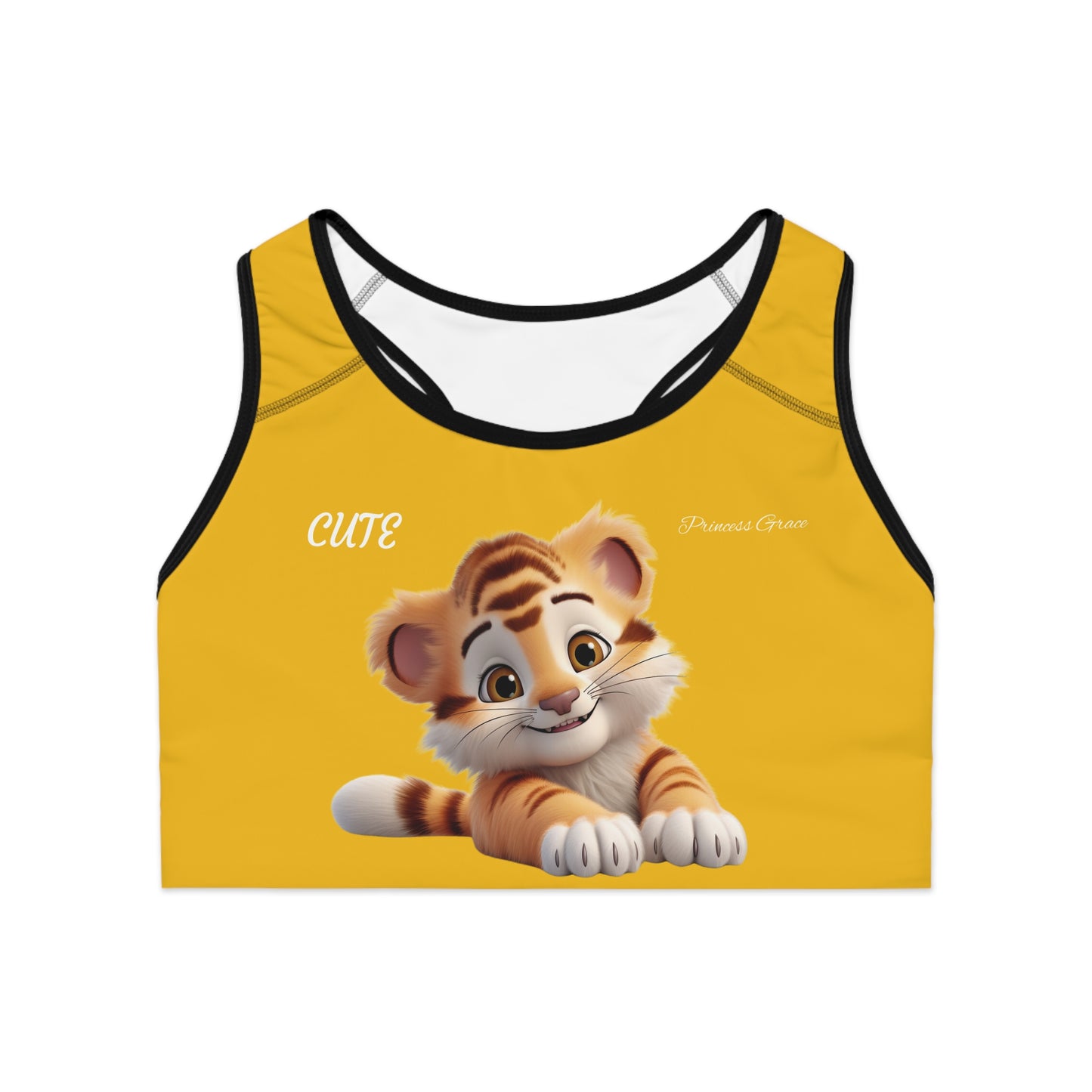 Princess Grace Cute Tiger Sports Bra Fun Workout Gear