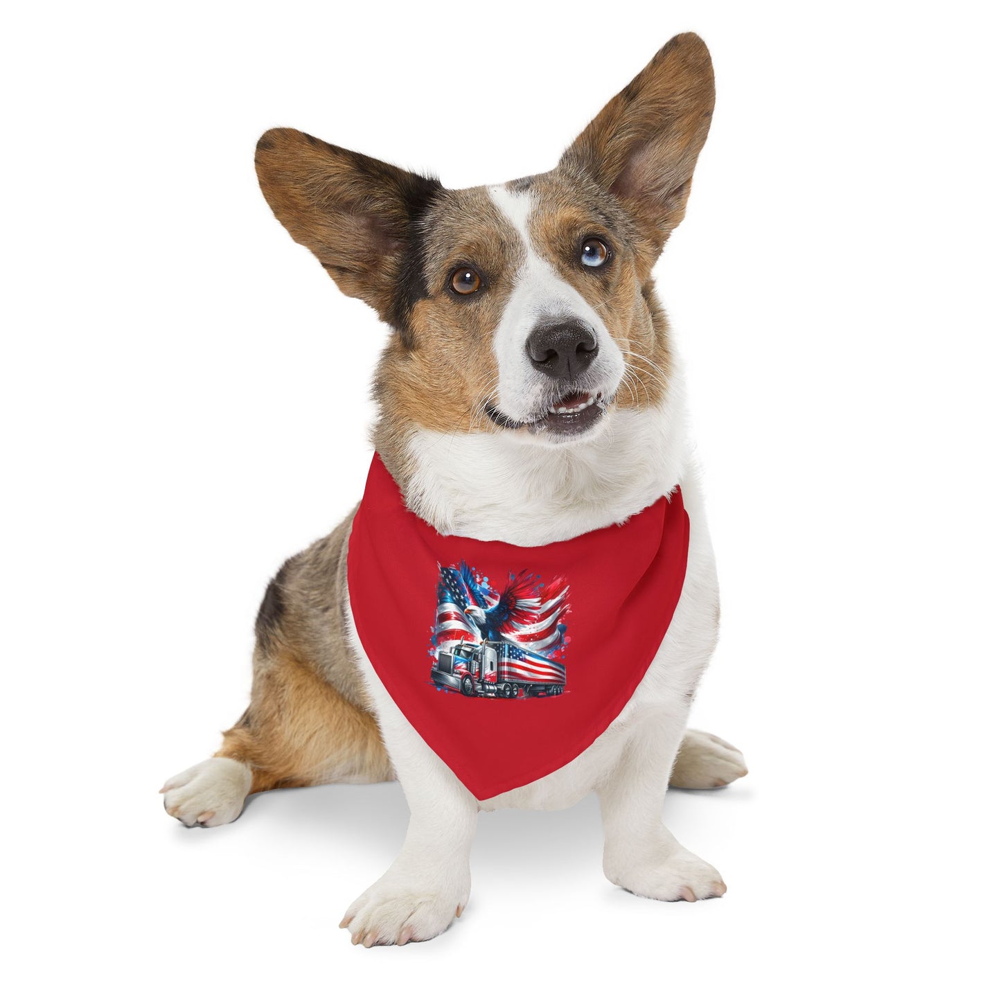Princess Grace Patriotic Pet Bandana Collar for Dogs Red with American Flag Design