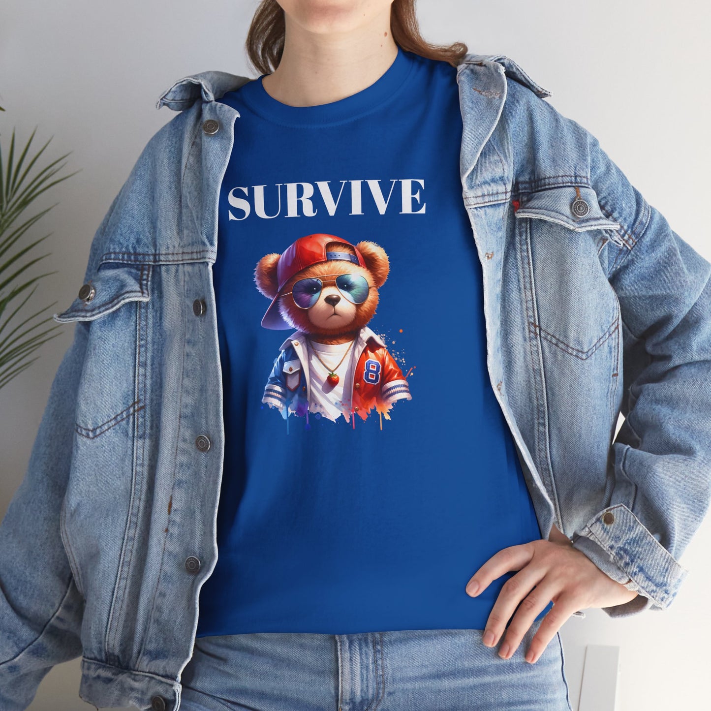 Princess Grace Cool Survive Bear Unisex Heavy Cotton Tee
