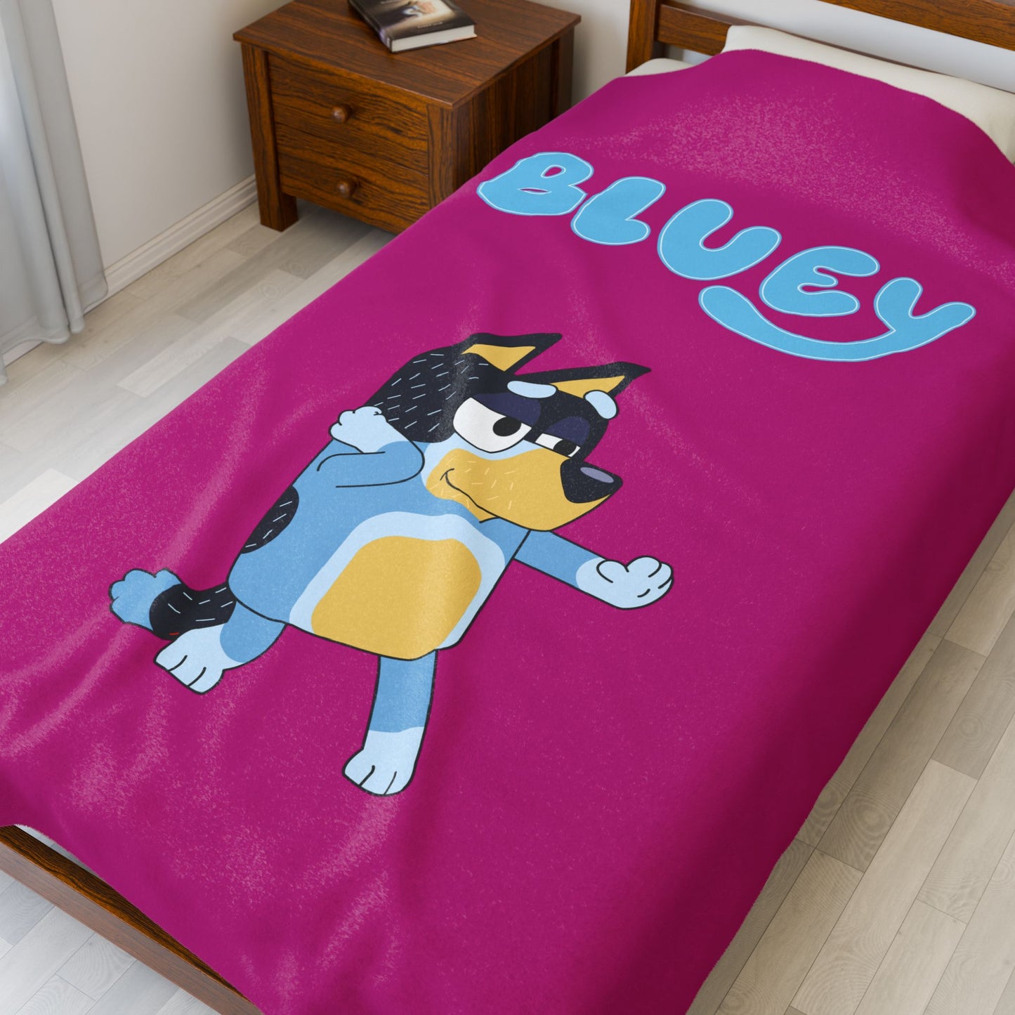 Princess Grace Bluey Velveteen Plush Blanket Cozy Kids Throw for Playtime & Snuggles