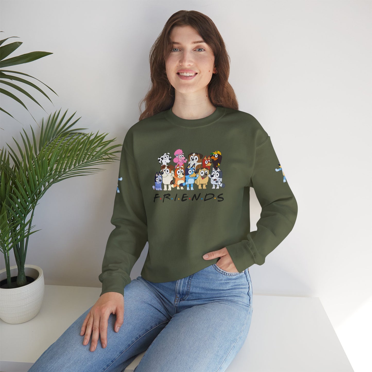 Princess Grace Bluey Friends Inspired Unisex Heavy Blend Crewneck Sweatshirt Cozy Cartoon Vibes