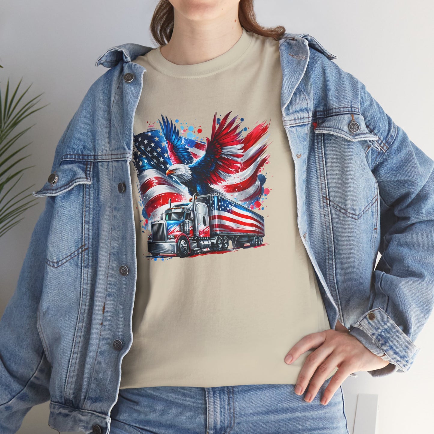 Princess Grace Patriotic Eagle Truck Unisex Heavy Cotton Tee