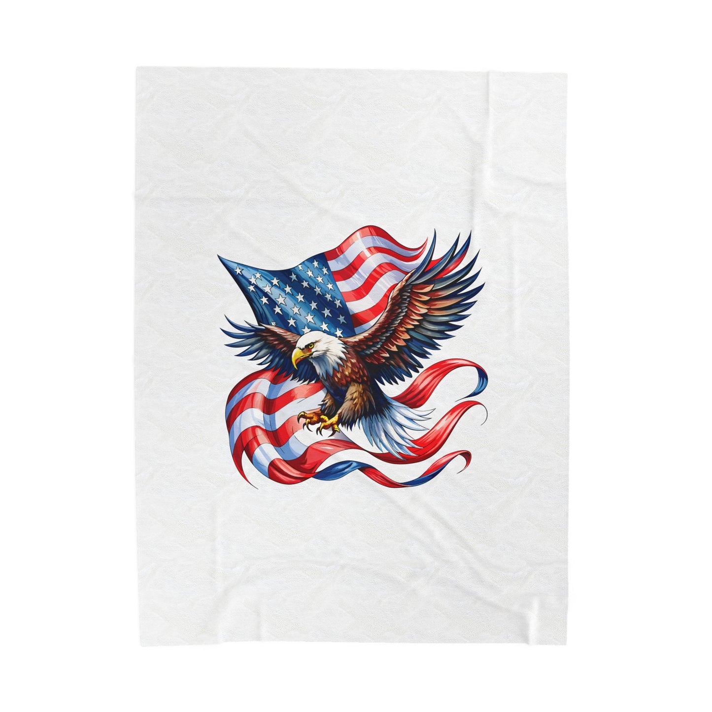 Princess Grace Patriotic Eagle Velveteen Plush Blanket Cozy USA Flag Throw for Independence Day and Memorial Day