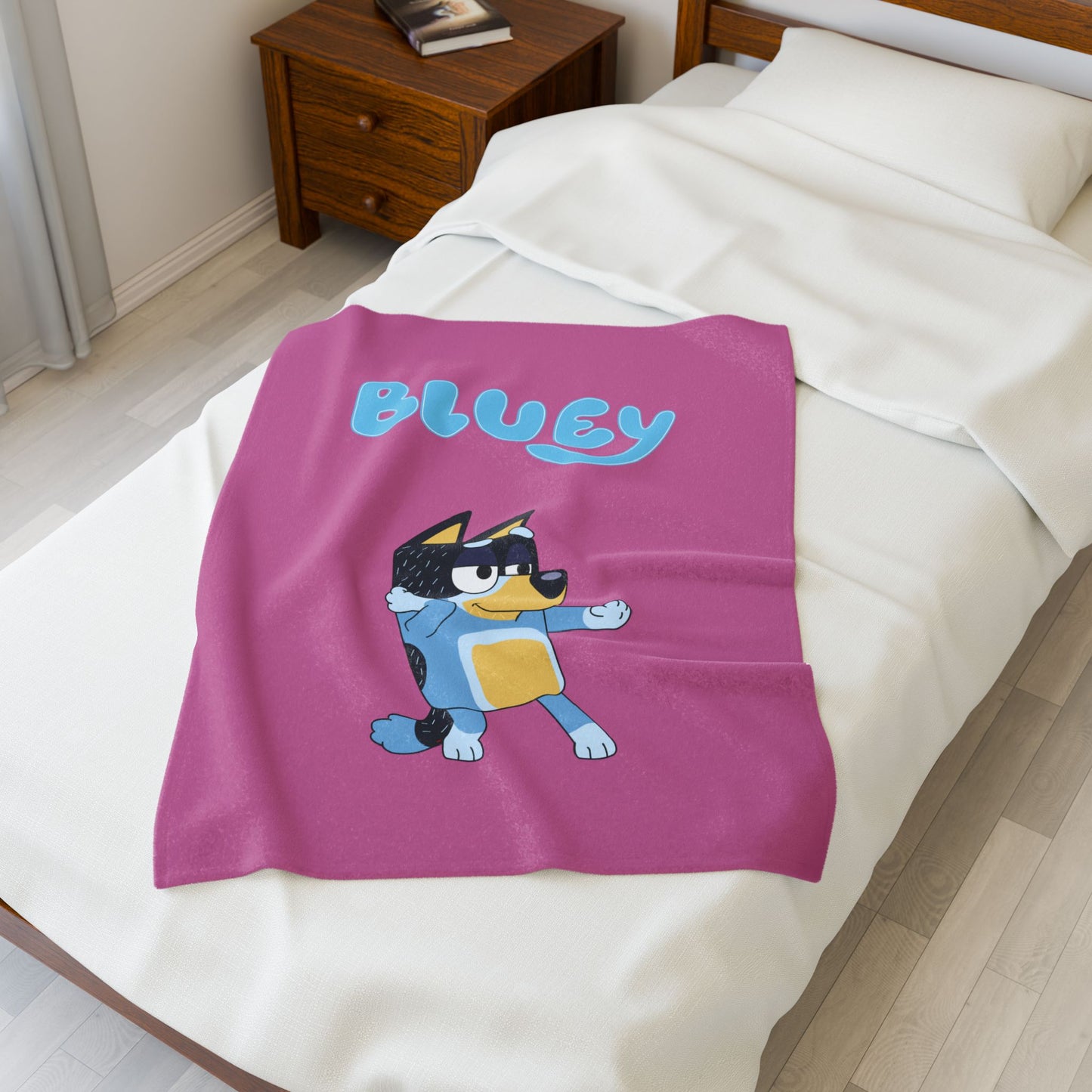 Princess Grace Bluey Velveteen Plush Blanket Cozy Throw for Playtime and Sleepovers