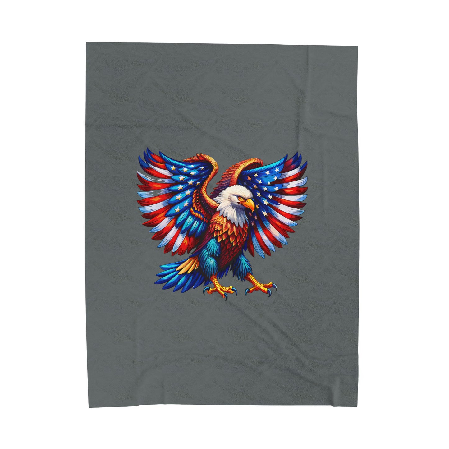 Princess Grace Patriotic Eagle Velveteen Plush Blanket Cozy American Flag Throw for Celebrations