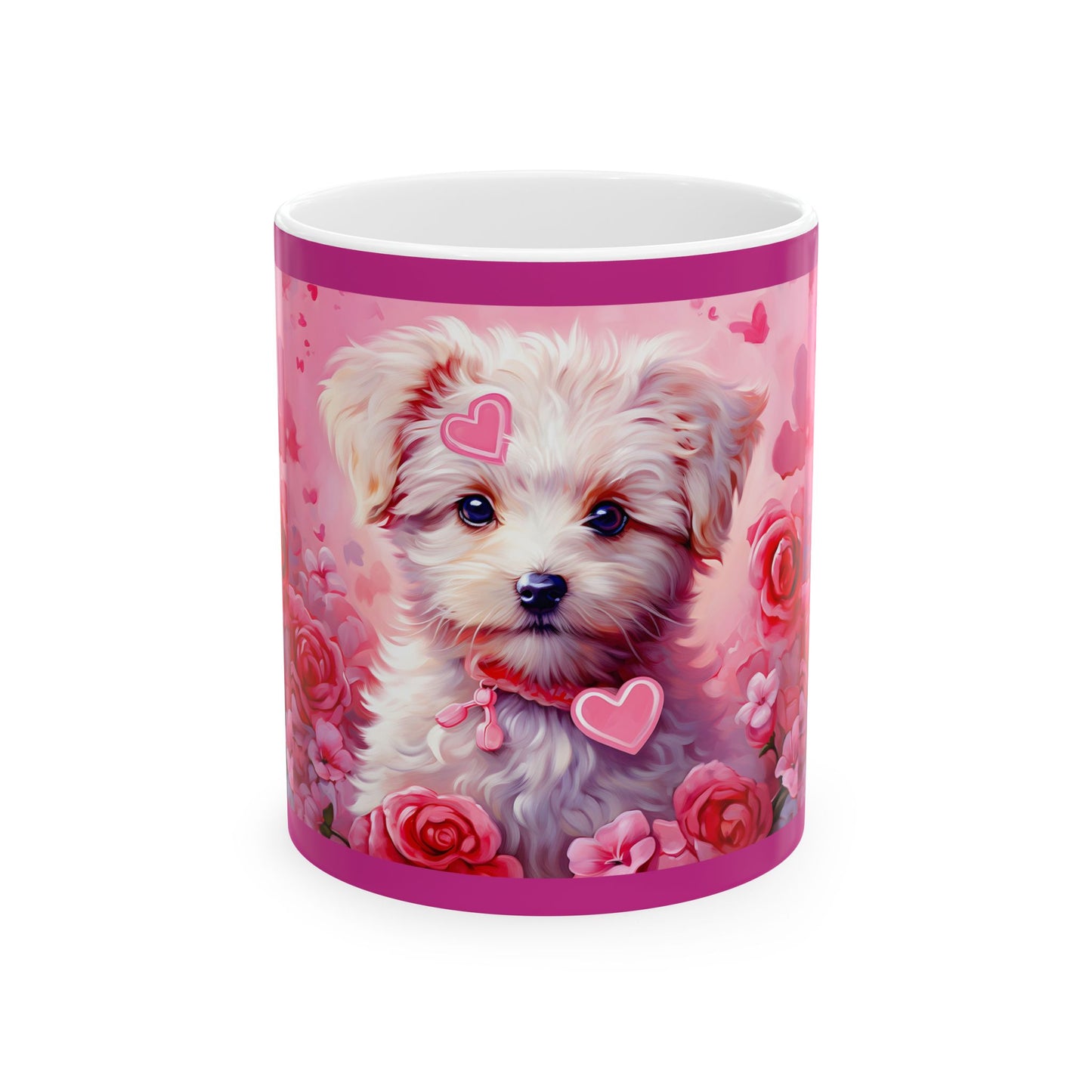 Princess Grace Cute Puppy Love Ceramic Mug Adorable Dog Design for Animal Lovers